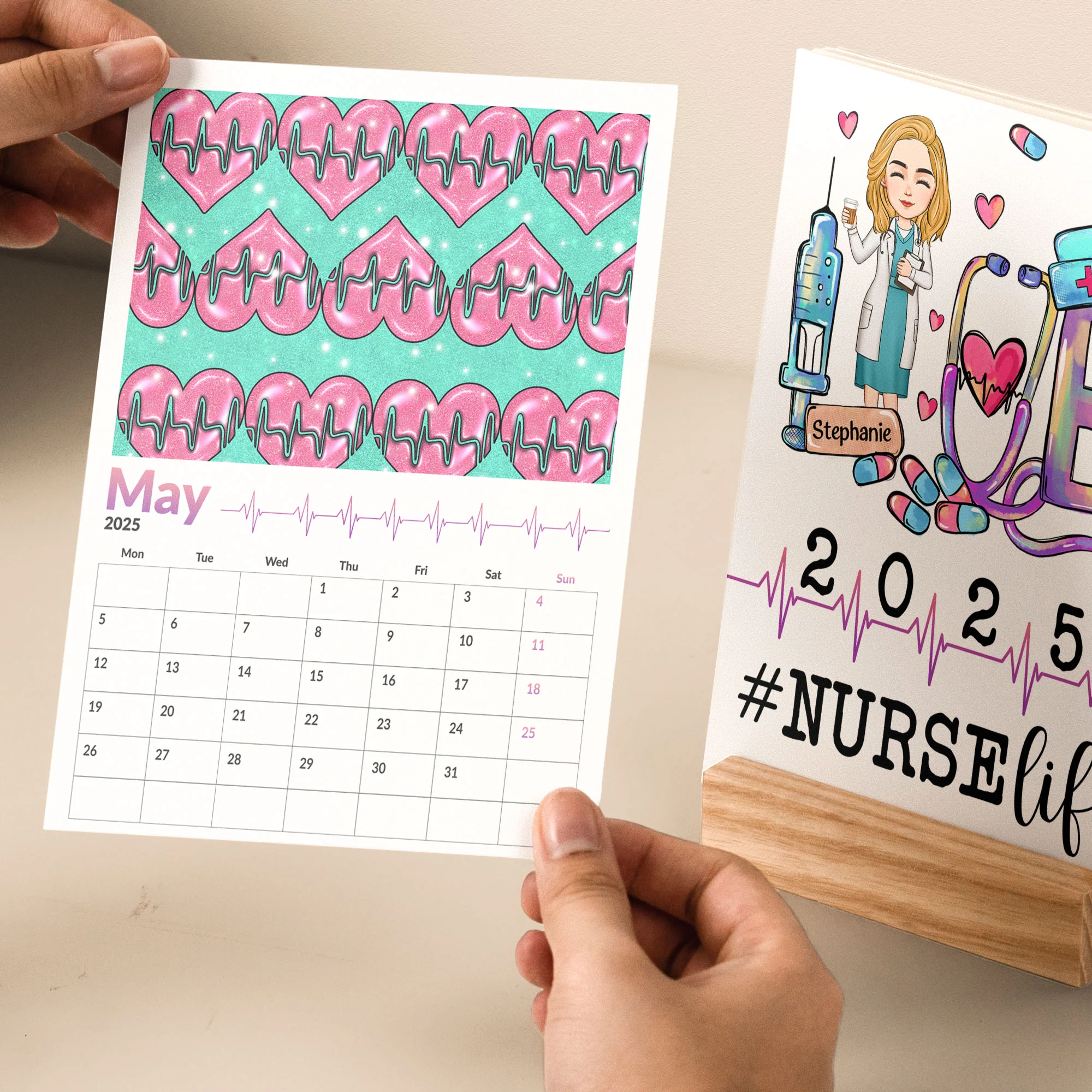 Nurse Life - Personalized Easel Calendar - Image 2