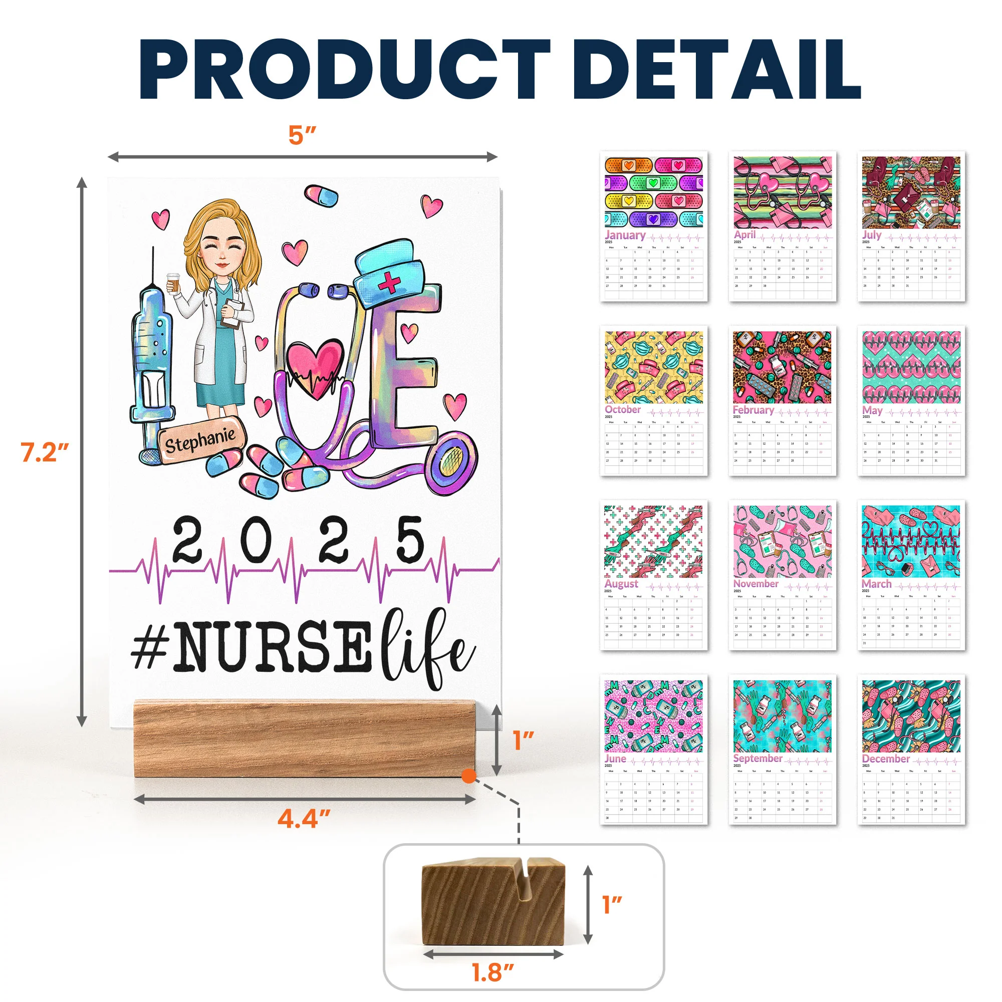 Nurse Life - Personalized Easel Calendar - Image 5