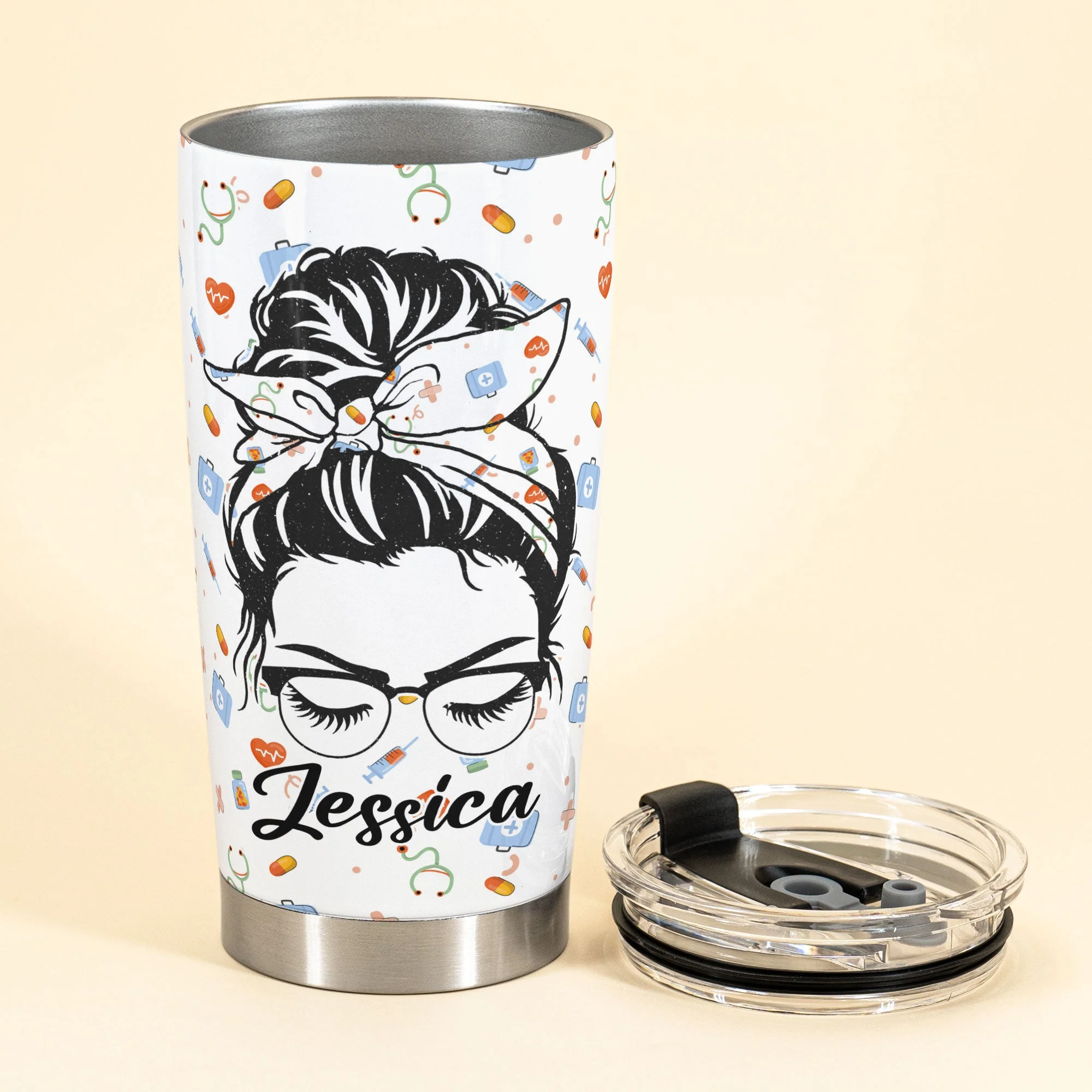 Nurse Life - Personalized Tumbler Cup - Birthday, Loving Gift For Nurse, Doctor, Medical Staff, Colleagues - Image 3