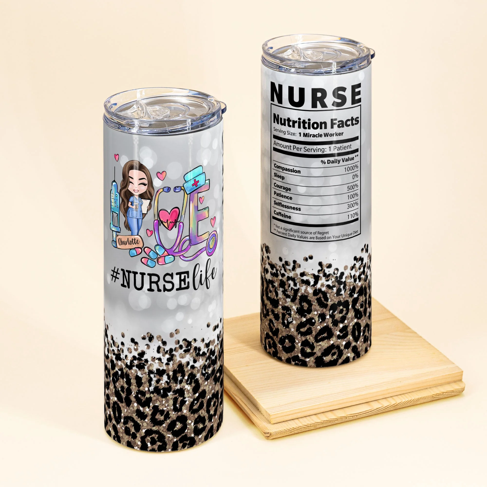 Nurse Nutrition Facts - Personalized Skinny Tumbler