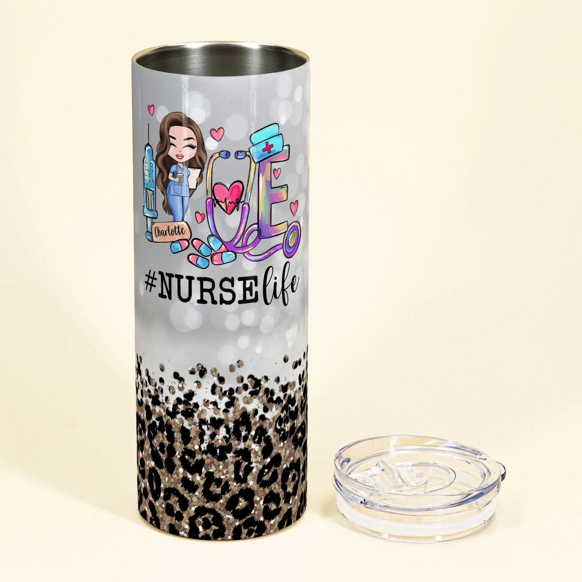 Nurse Nutrition Facts - Personalized Skinny Tumbler - Image 3