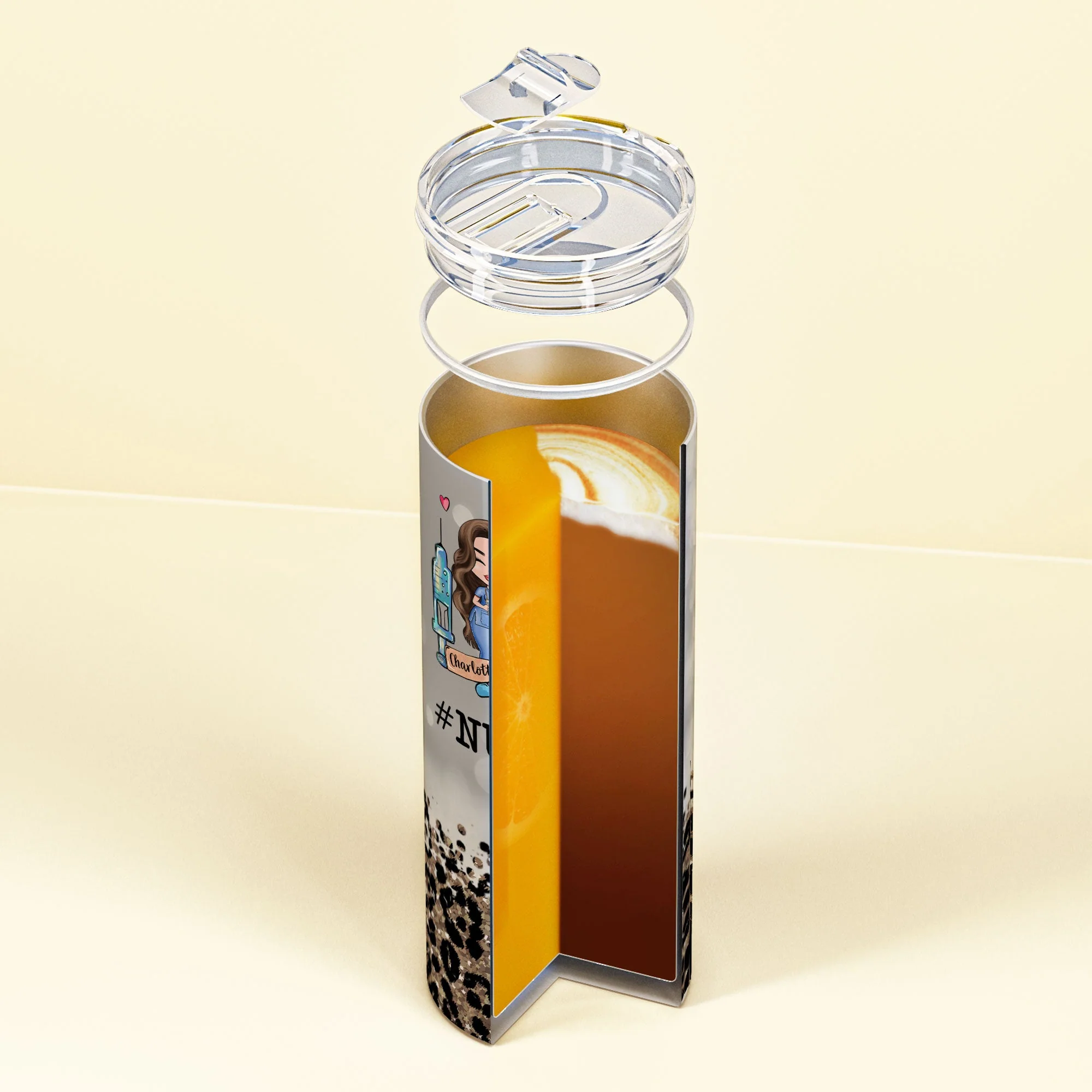 Nurse Nutrition Facts - Personalized Skinny Tumbler - Image 4