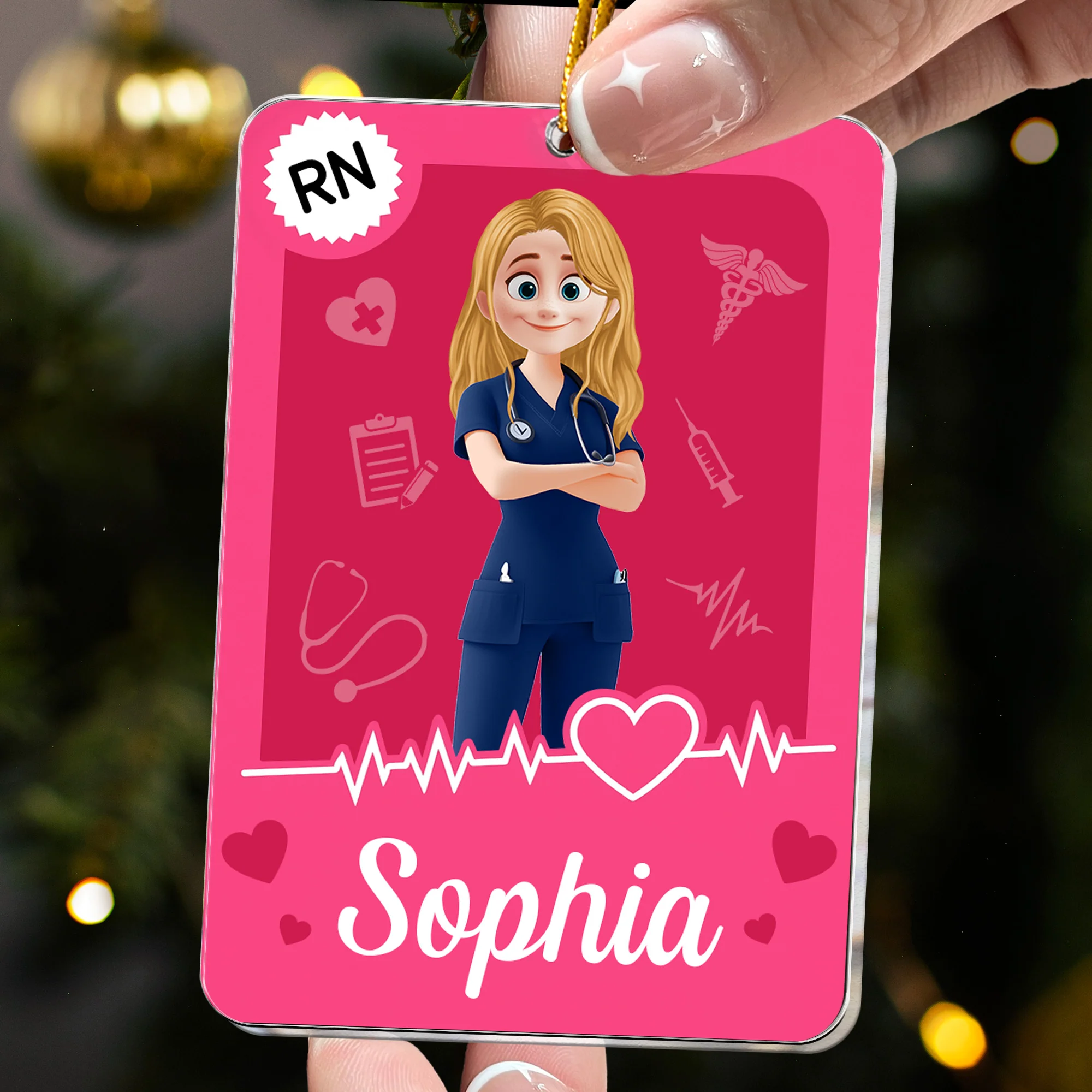 Nurse Toy Box Custom Title - RN CNA LPN LVN Gift - Personalized Acrylic Ornament - Image 2
