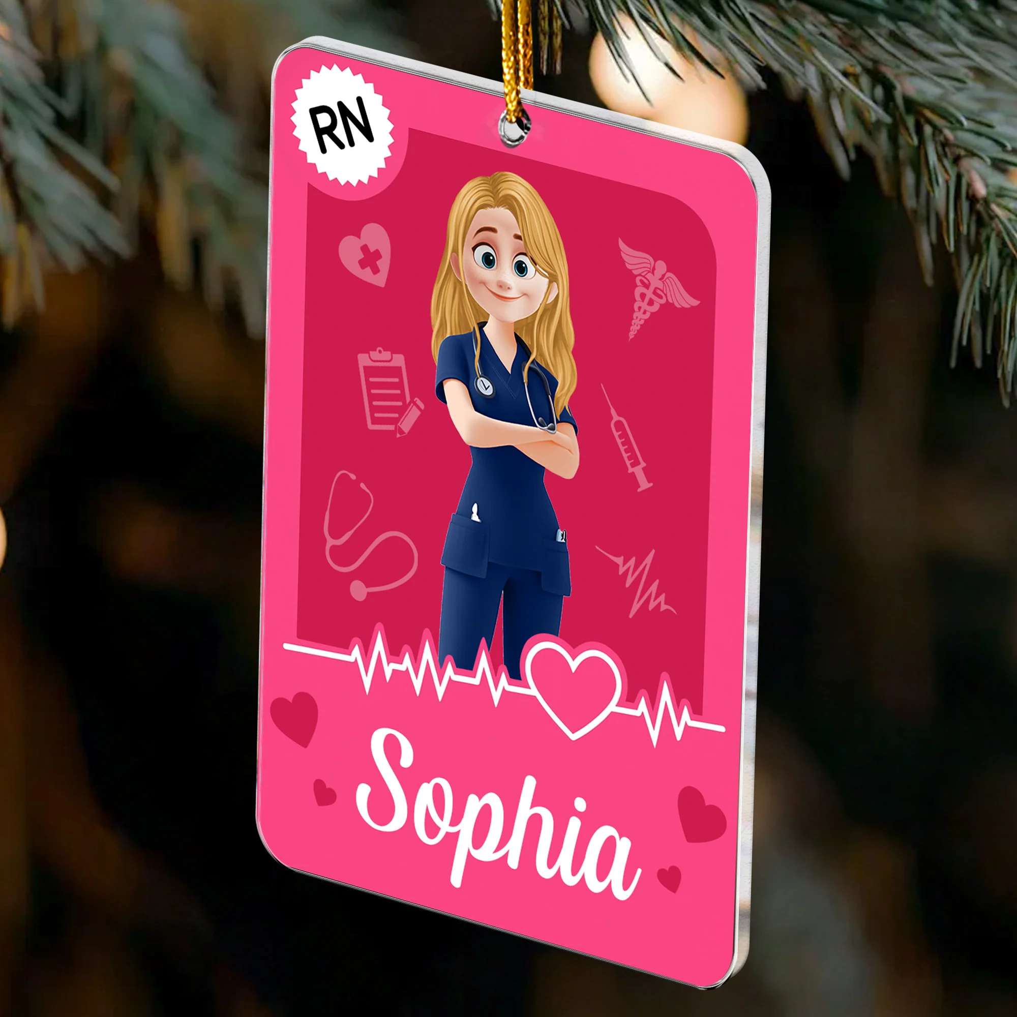 Nurse Toy Box Custom Title - RN CNA LPN LVN Gift - Personalized Acrylic Ornament - Image 3