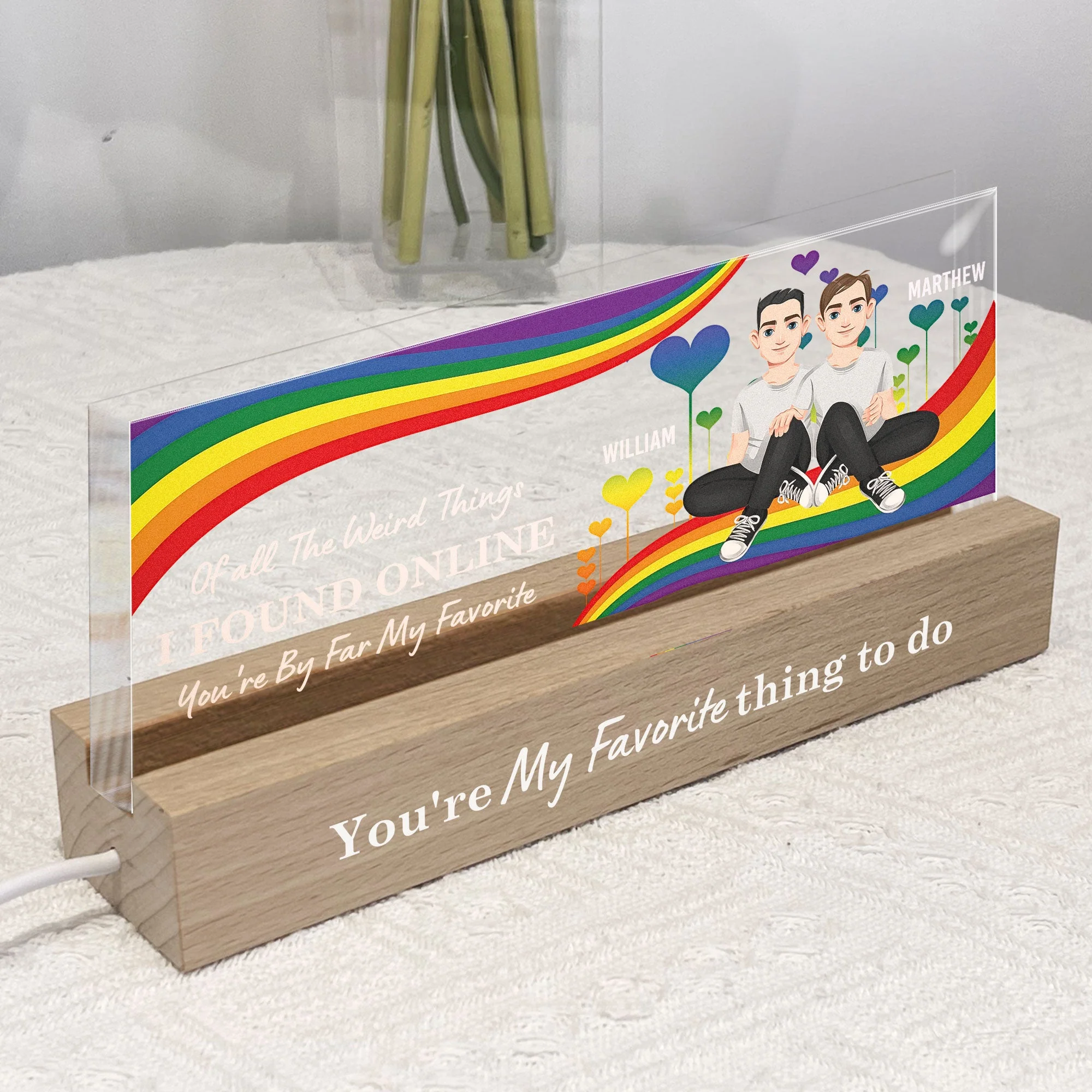 Of All The Weird Things I Found Online You're My Favorite - Personalized LED Night Light - Image 2