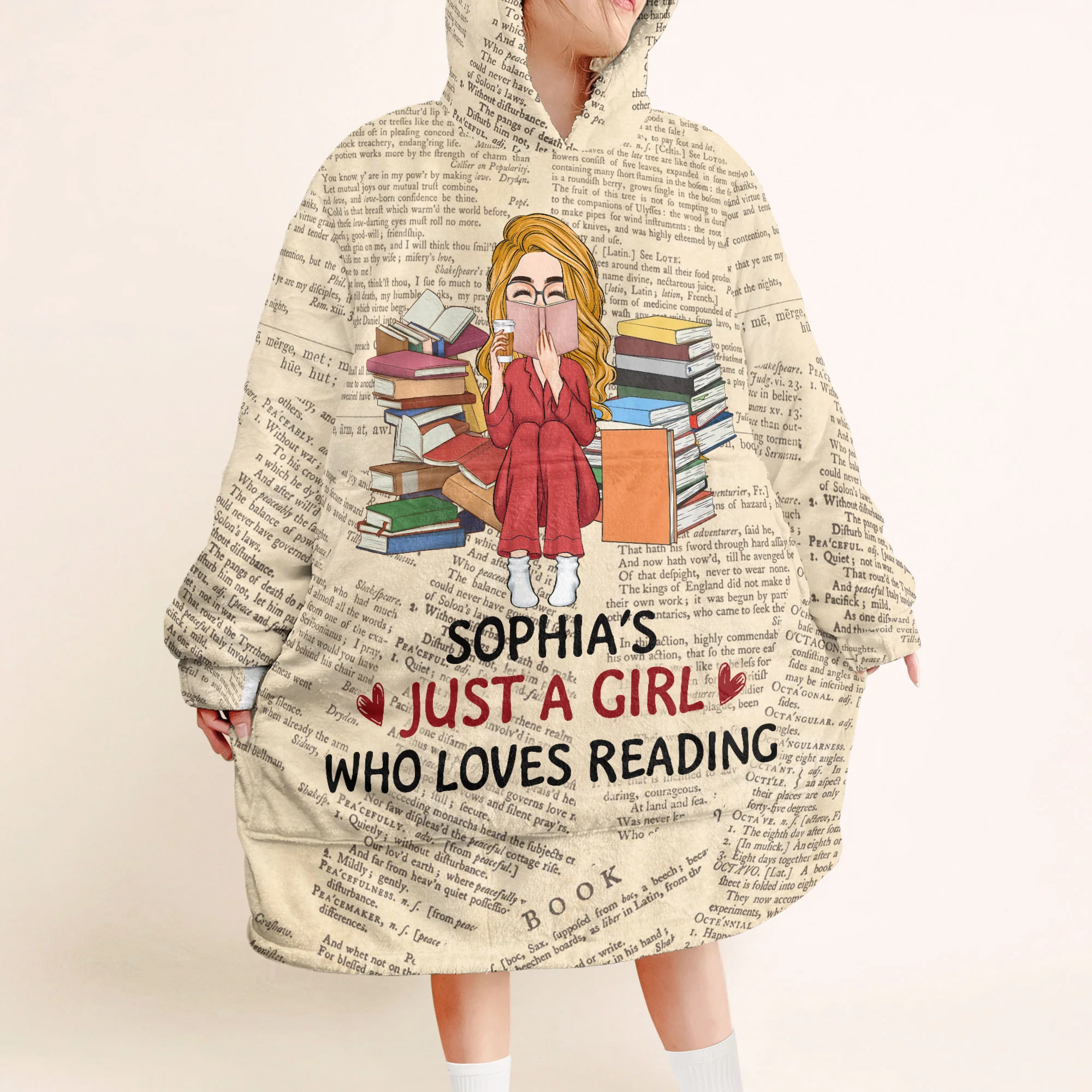 Official Reading Hoodie - Personalized Oversized Blanket Hoodie - Image 4