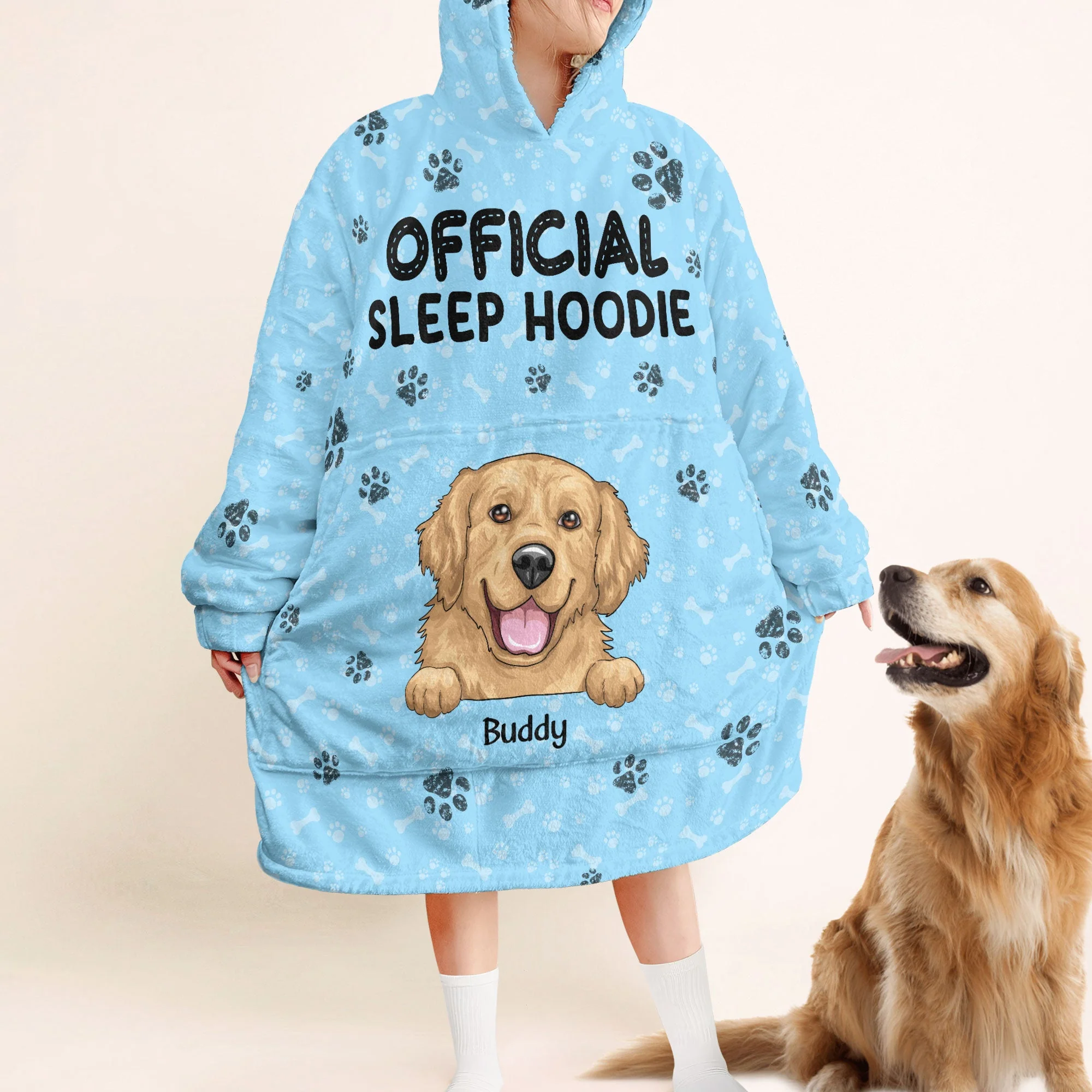 Official Sleep Hoodie - Personalized Oversized Blanket Hoodie - Birthday, Loving Gift For Dog Mom, Cat Mom, Cat Dad, Dog Dad, Pet Lover - Image 2