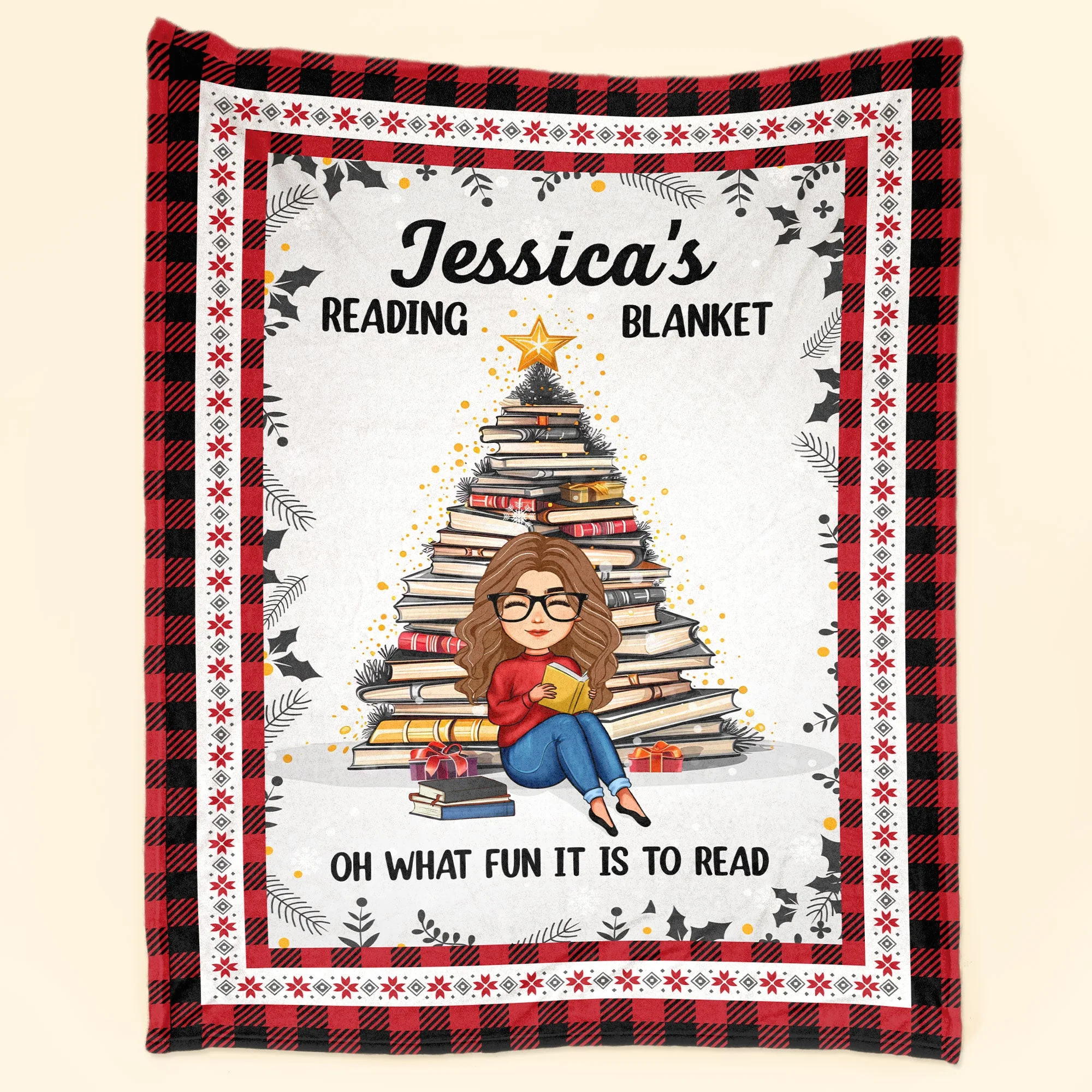 Oh What Fun It Is To Read - Personalized Blanket - Image 2