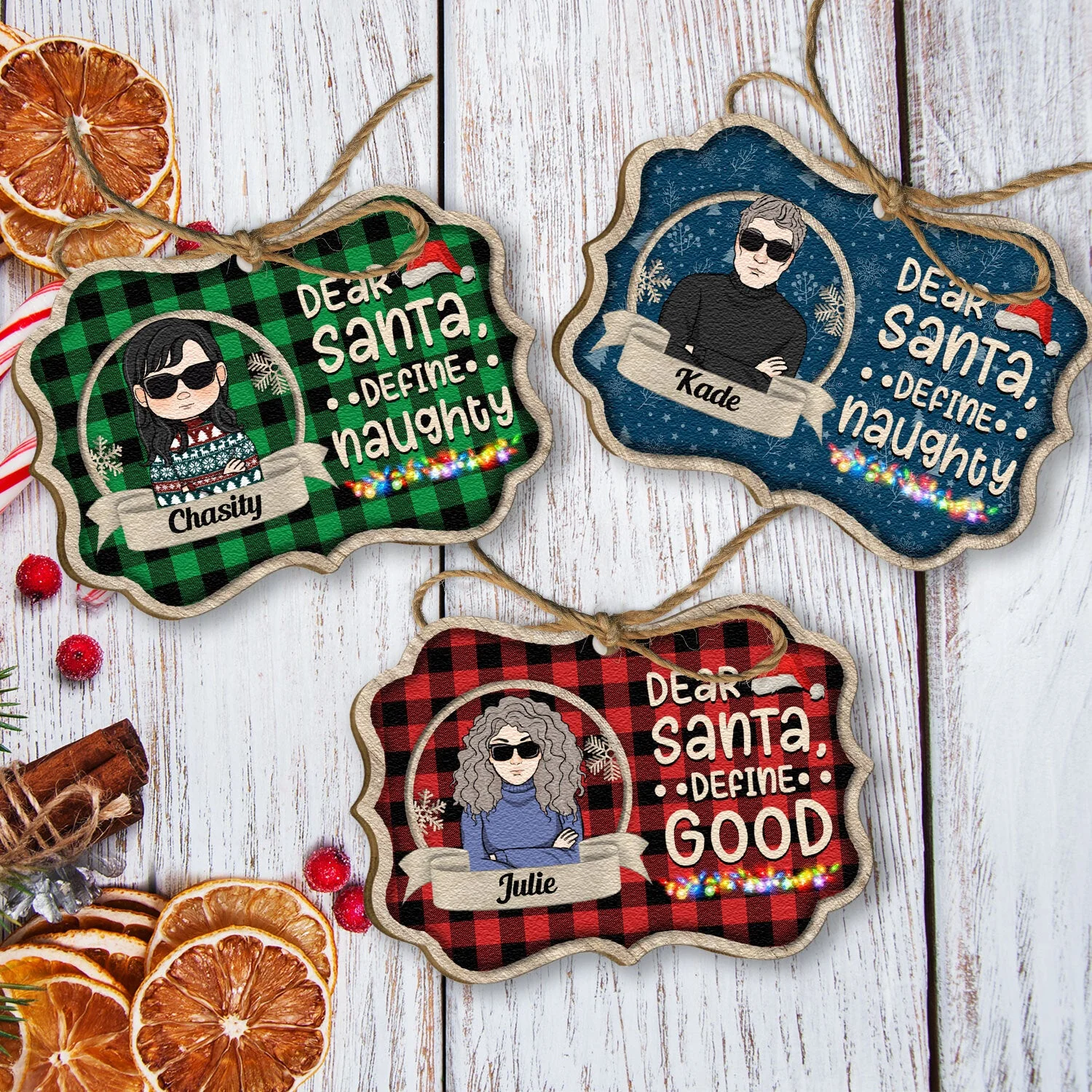 On The Naughty List And I Regret Nothing - Personalized Wooden Ornament - Christmas Gift For Family Members - Image 6