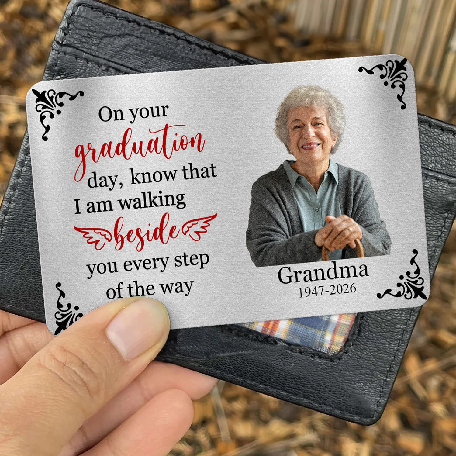 On Your Graduation Day Memorial Custom Photo - Personalized Wallet Card - Image 4