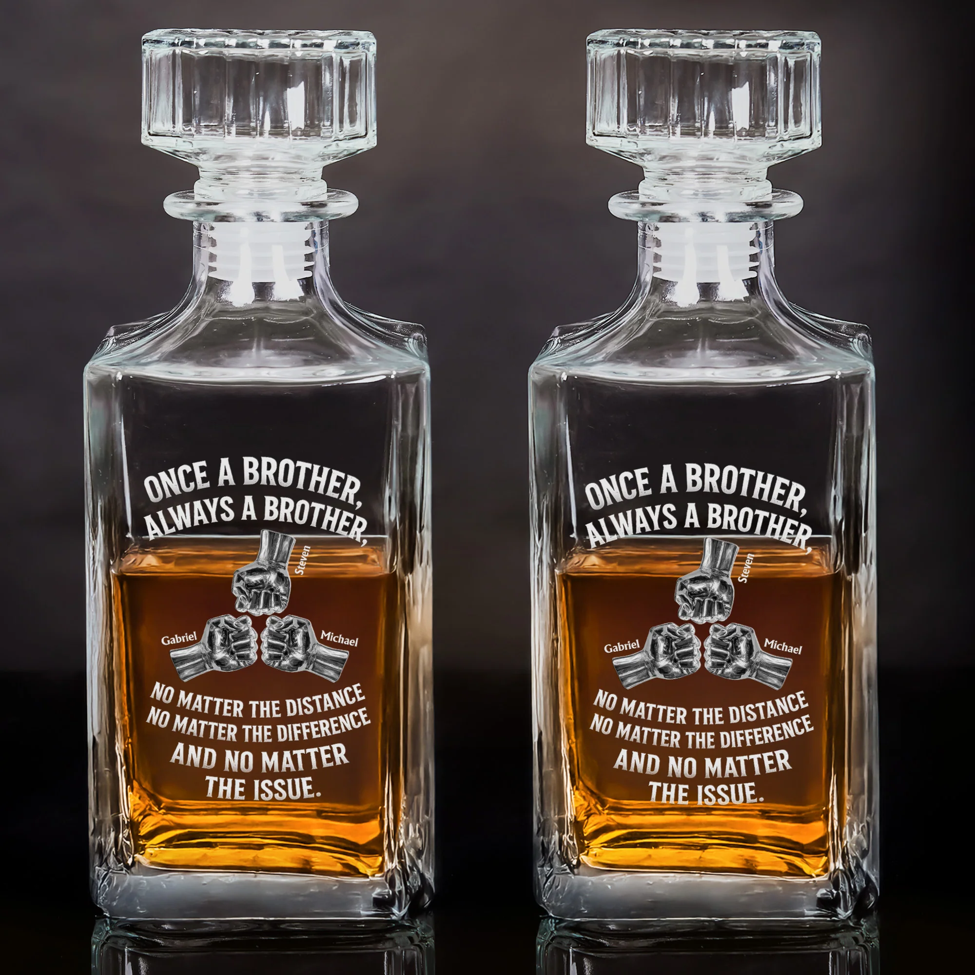 Once A Brother, Always A Brother, No Matter The Distance - Custom Decanter - Image 2