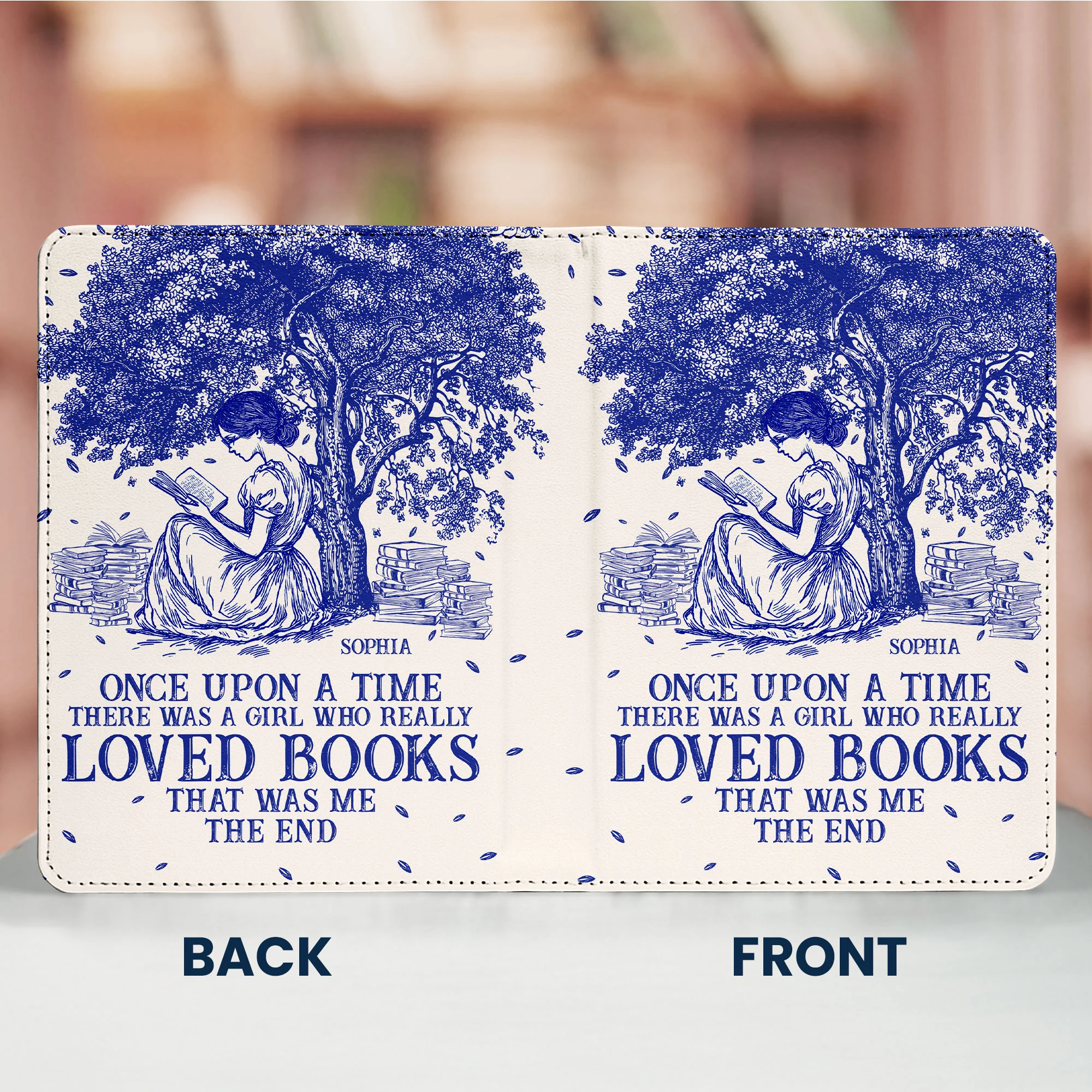 Once Upon A Time Toile De Jouy - Personalized Kindle Paperwhite Case With Stand - Image 2