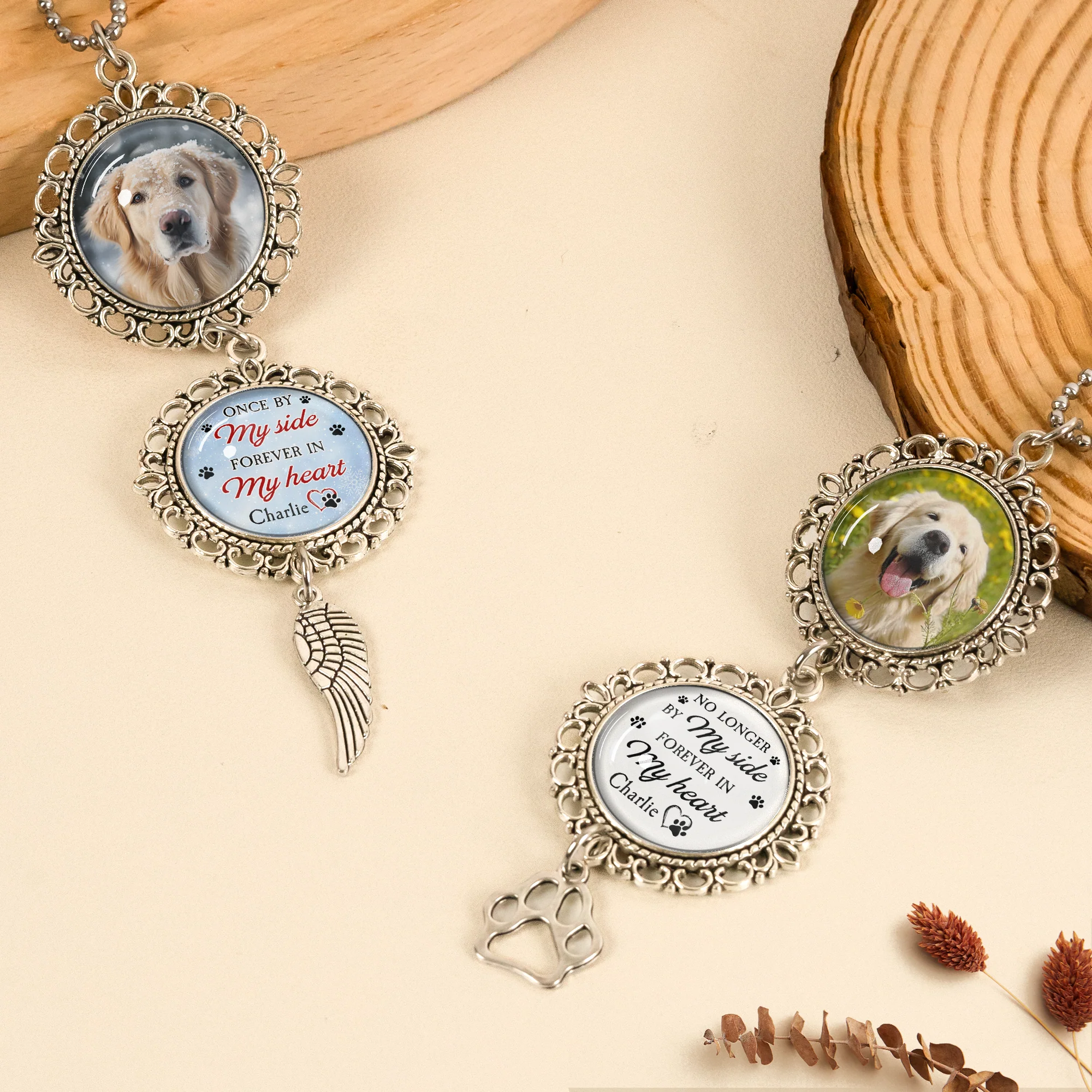 Once By My Side, Forever In My Heart - Personalized Photo Car Ornament - Image 5