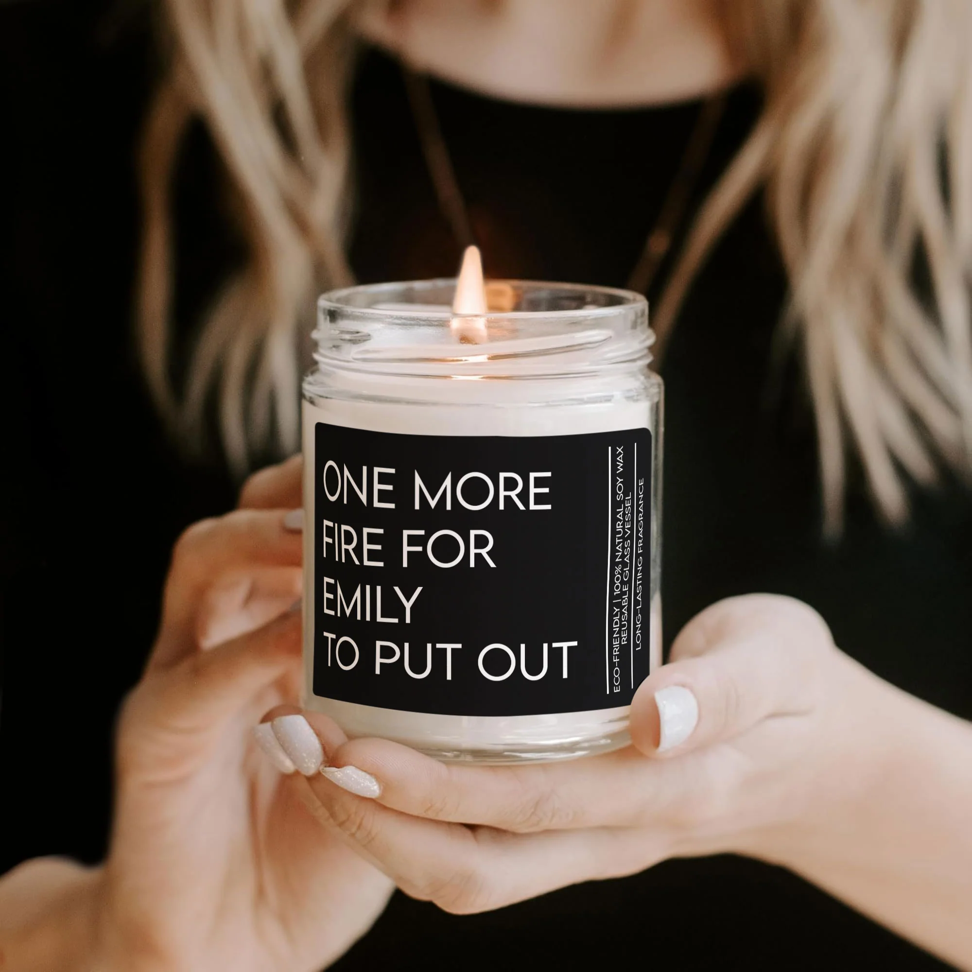 One More Fire For Her, Him To Put Out Funny Gift For Boss, Exchange Coworker Gifts - Personalized Scented Soy Candle - Image 2