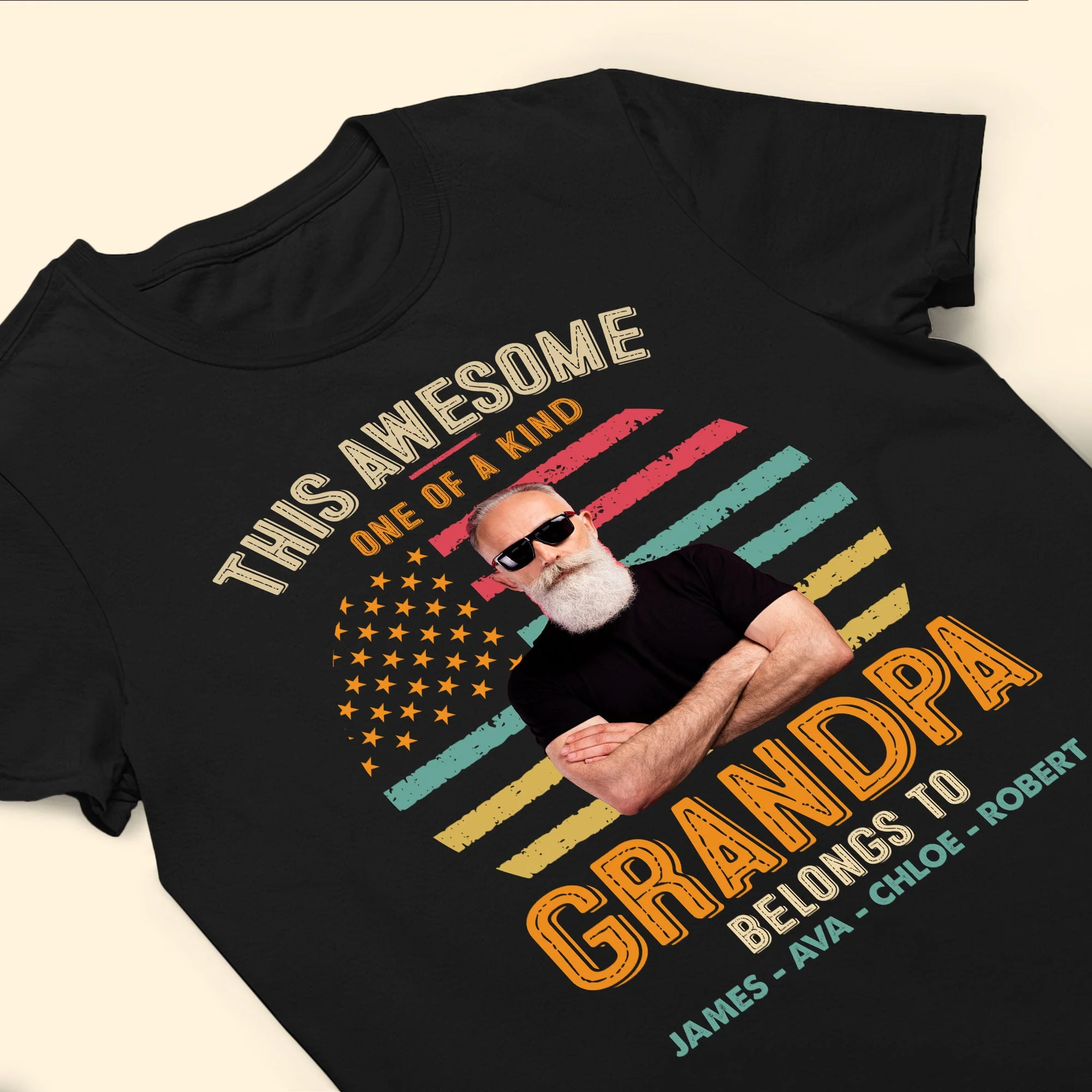 One Of A Kind Grandpa - Personalized Photo Shirt - Image 6