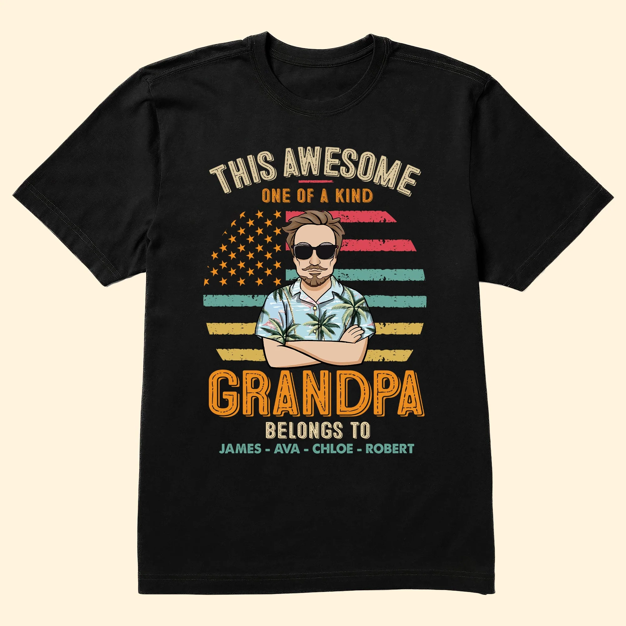 One Of A Kind Grandpa - Personalized Shirt - Image 2