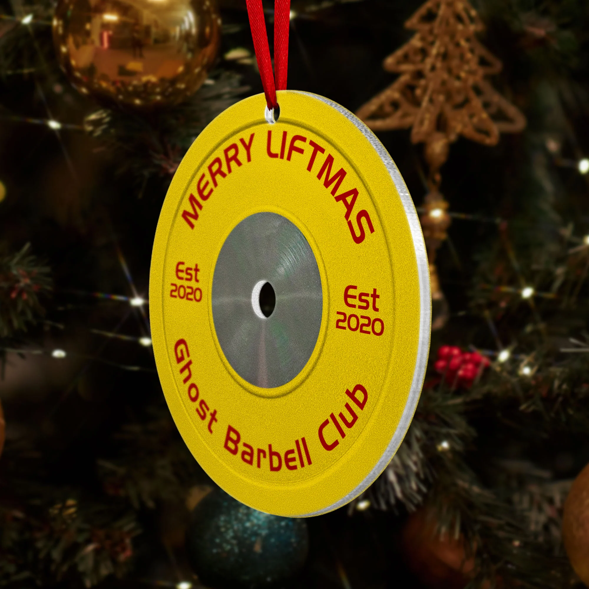 [Only available in the U.S] Merry Liftmas - Personalized Aluminum Ornament - Image 4