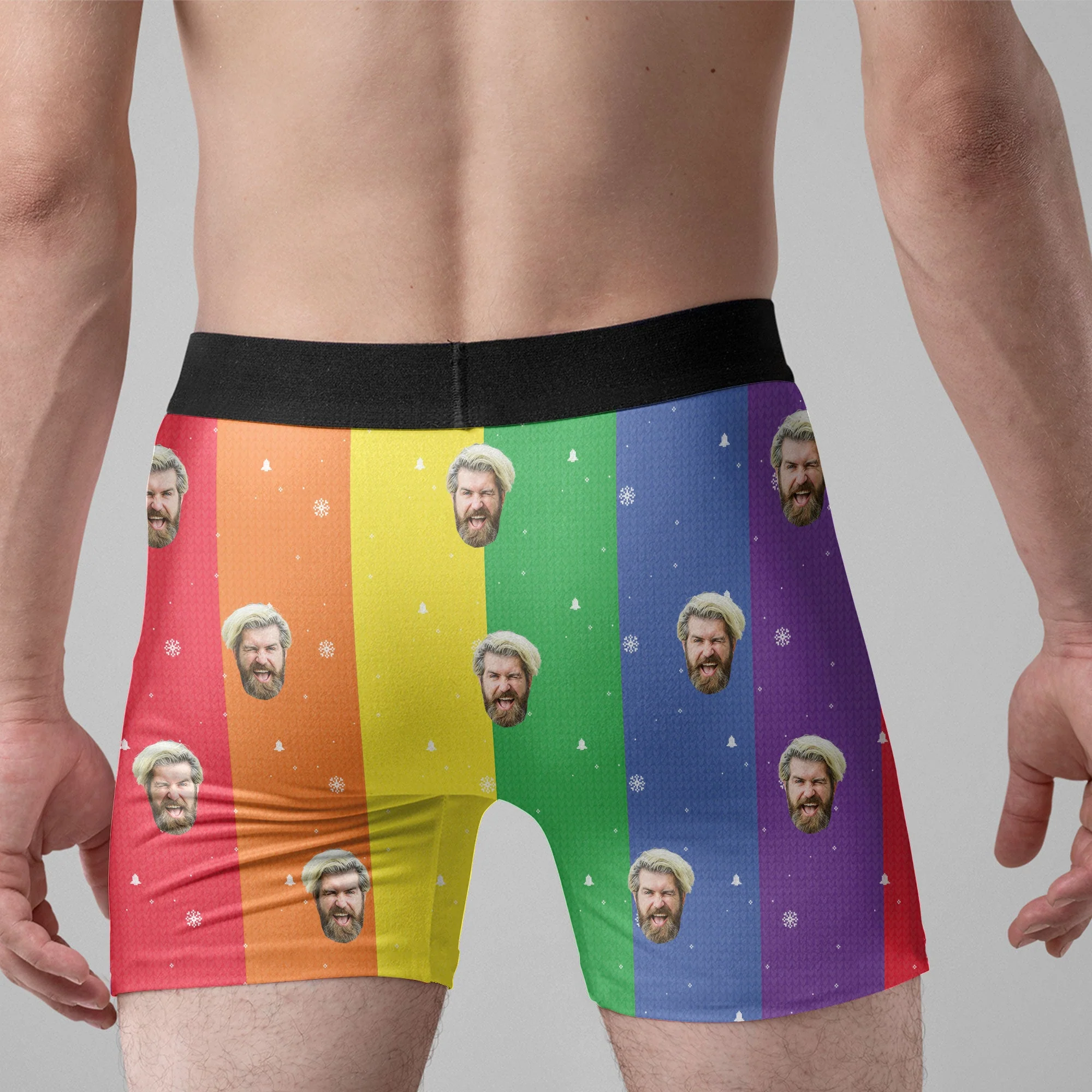 Only My Husband Can Jingle My Bells - Personalized Photo Men's Boxer Briefs - Image 2