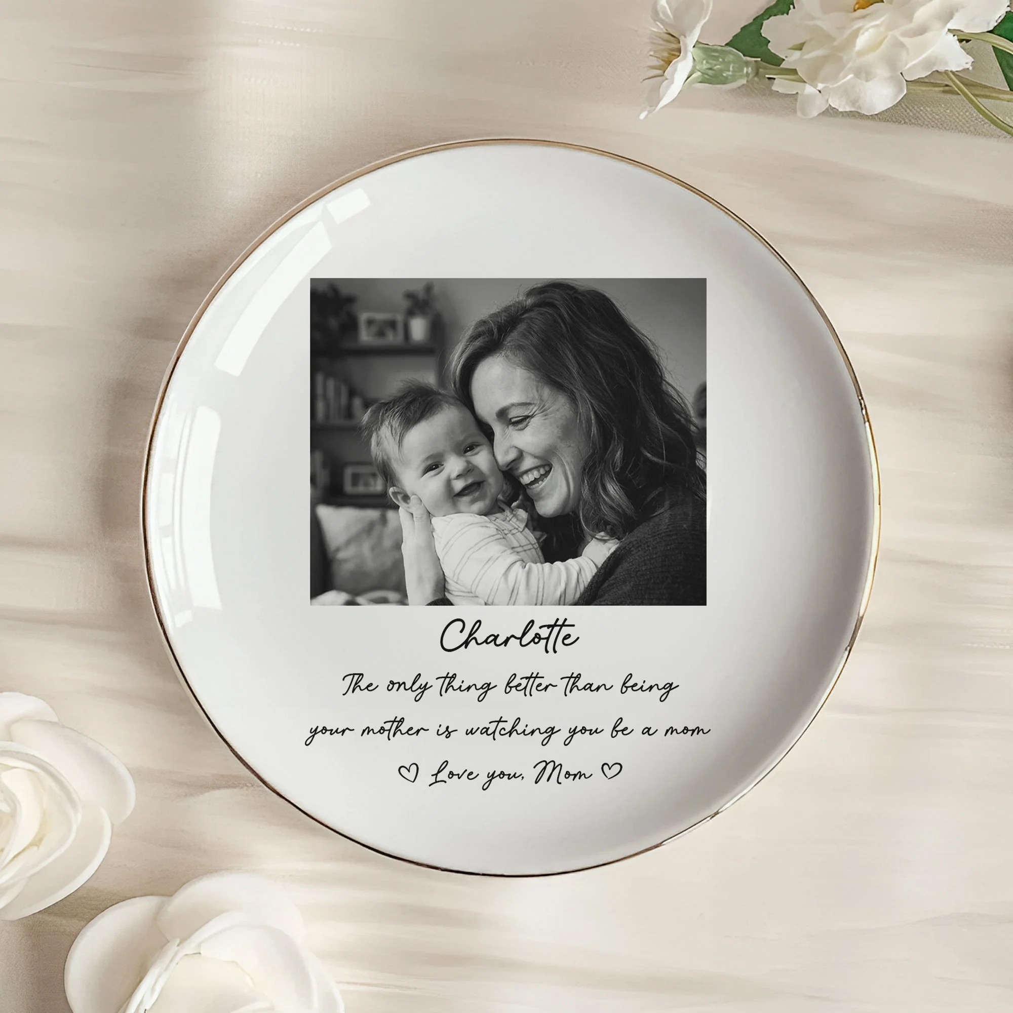 Only Thing Better Than Being Your Mother Is Watching You Be A Mom - Personalized Jewelry Dish - Image 4