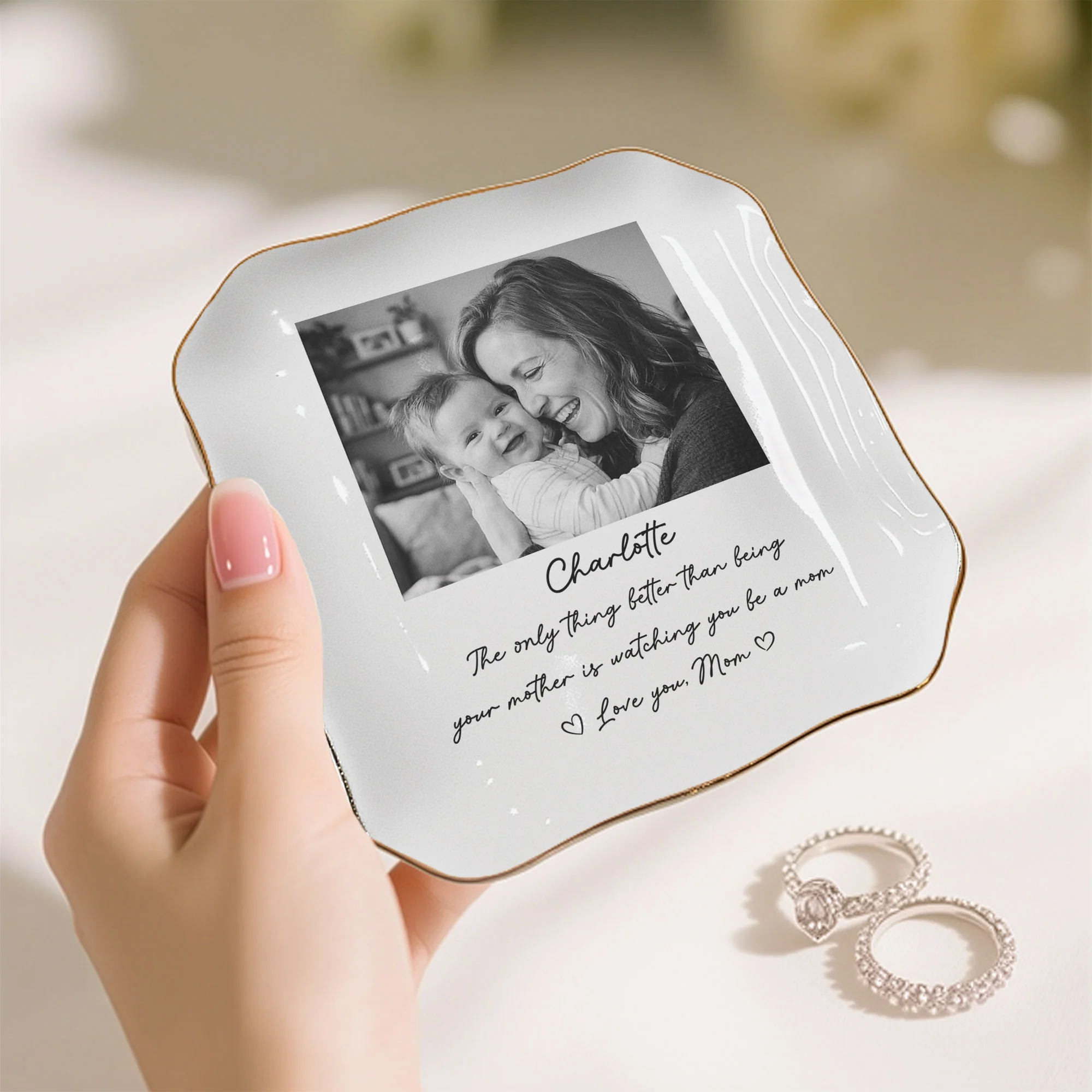 Only Thing Better Than Being Your Mother Is Watching You Be A Mom - Personalized Jewelry Dish - Image 7