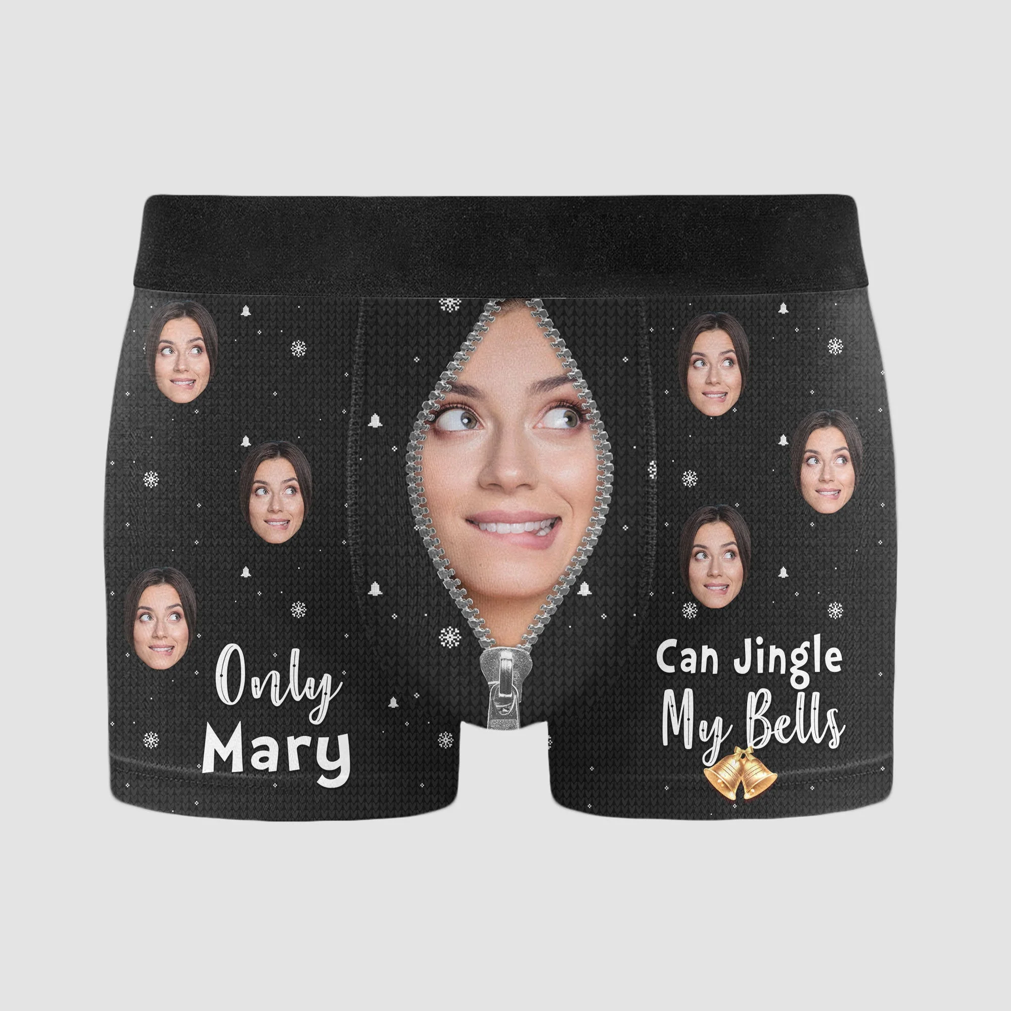 Only Wife Can Jingle My Bells - Personalized Photo Men's Boxer Briefs - Gift For Husband - Image 6