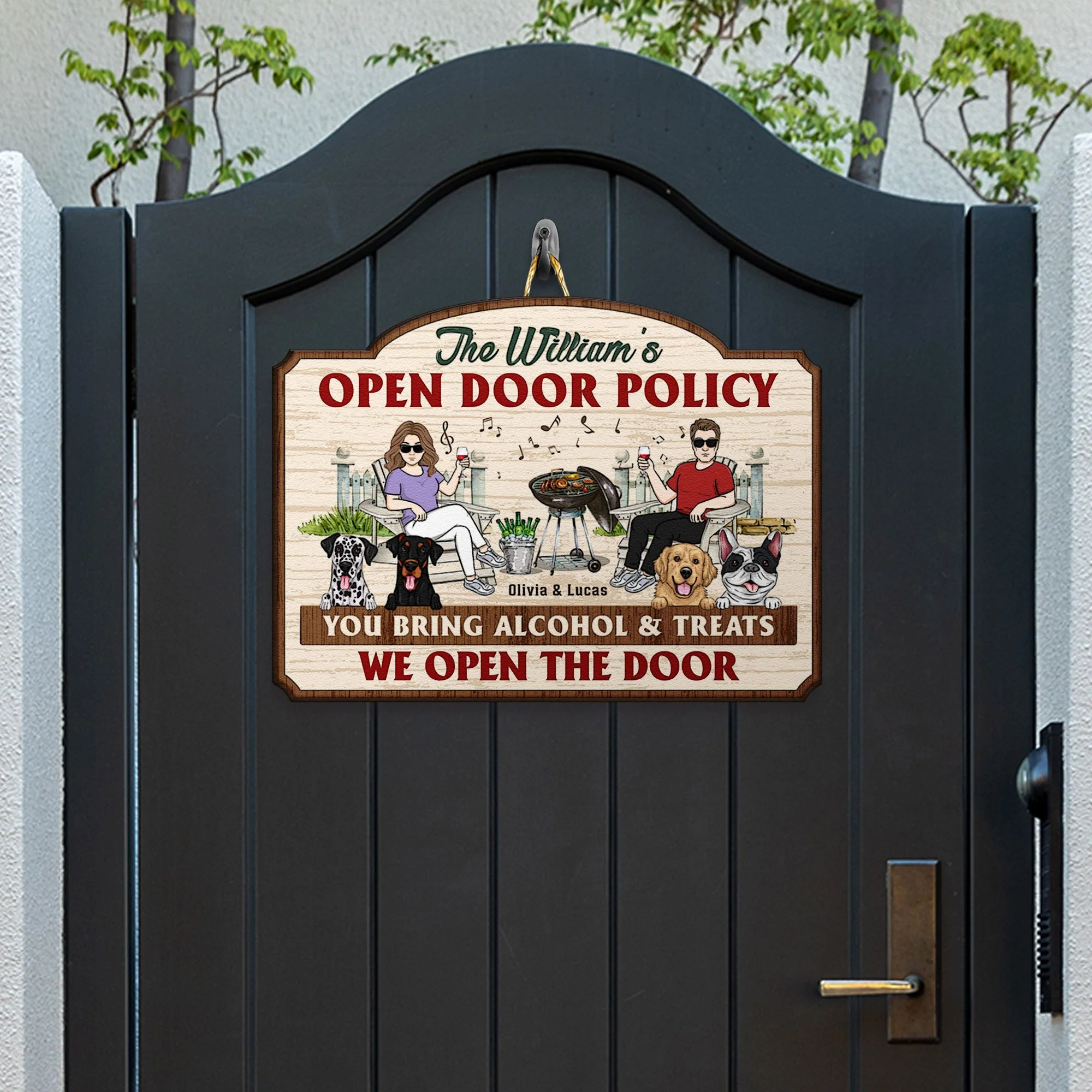 Open Door Policy - Personalized Custom Shaped Wood Sign - Image 2