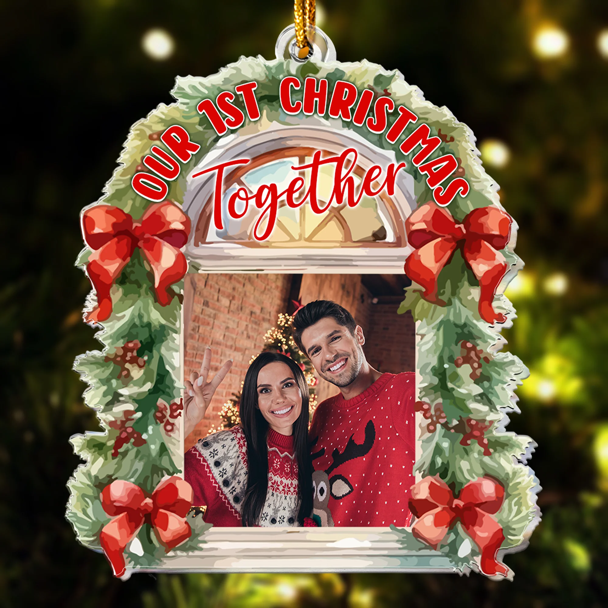 Our 1St Christmas Together - Personalized Acrylic Photo Ornament - Image 2