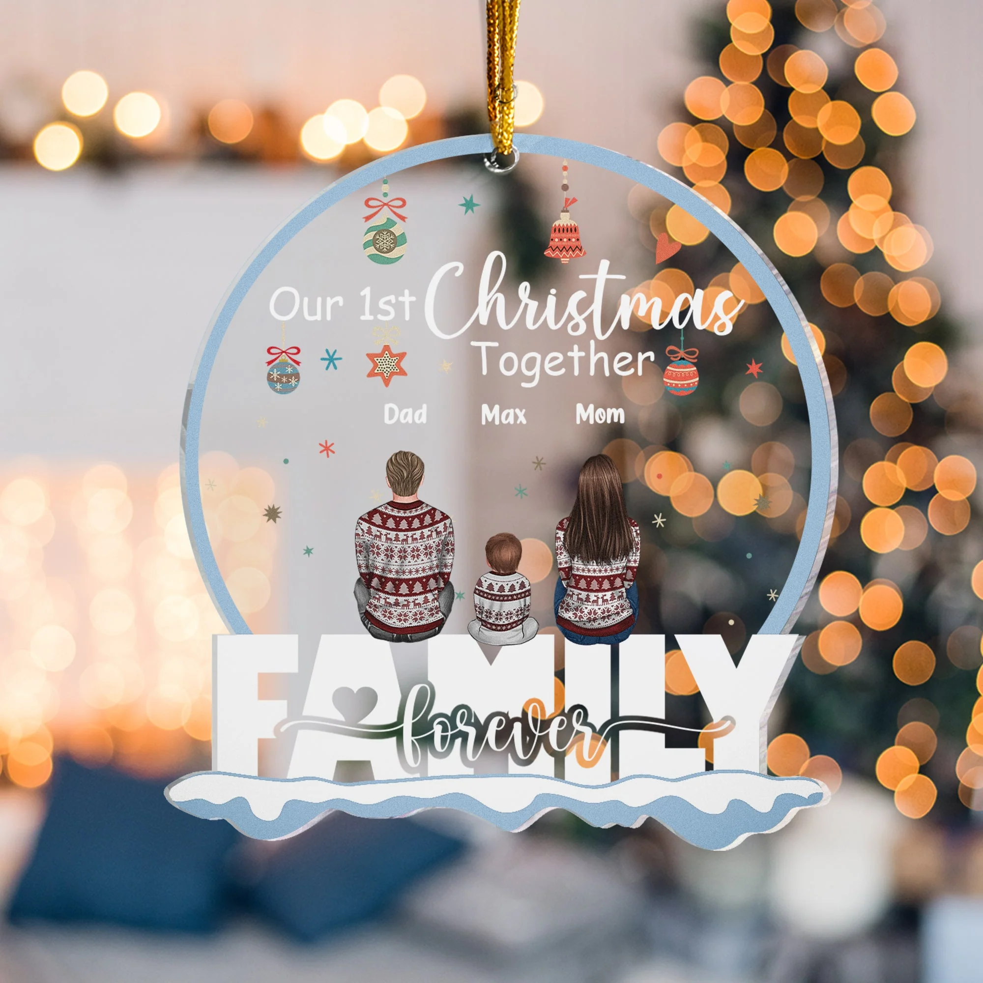 Our First Christmas Together - Personalized Custom Shaped Acrylic Ornament - Image 2