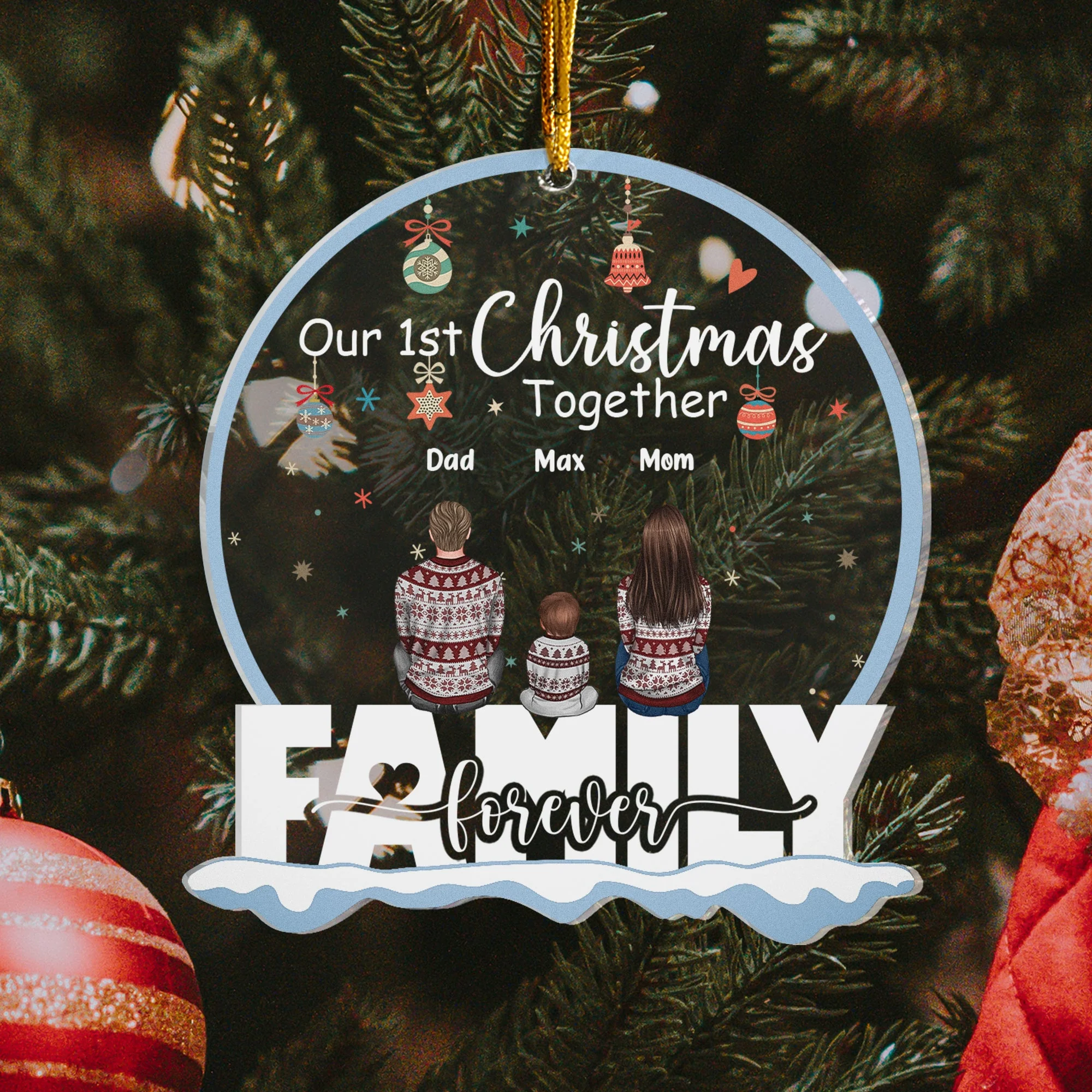 Our First Christmas Together - Personalized Custom Shaped Acrylic Ornament - Image 4