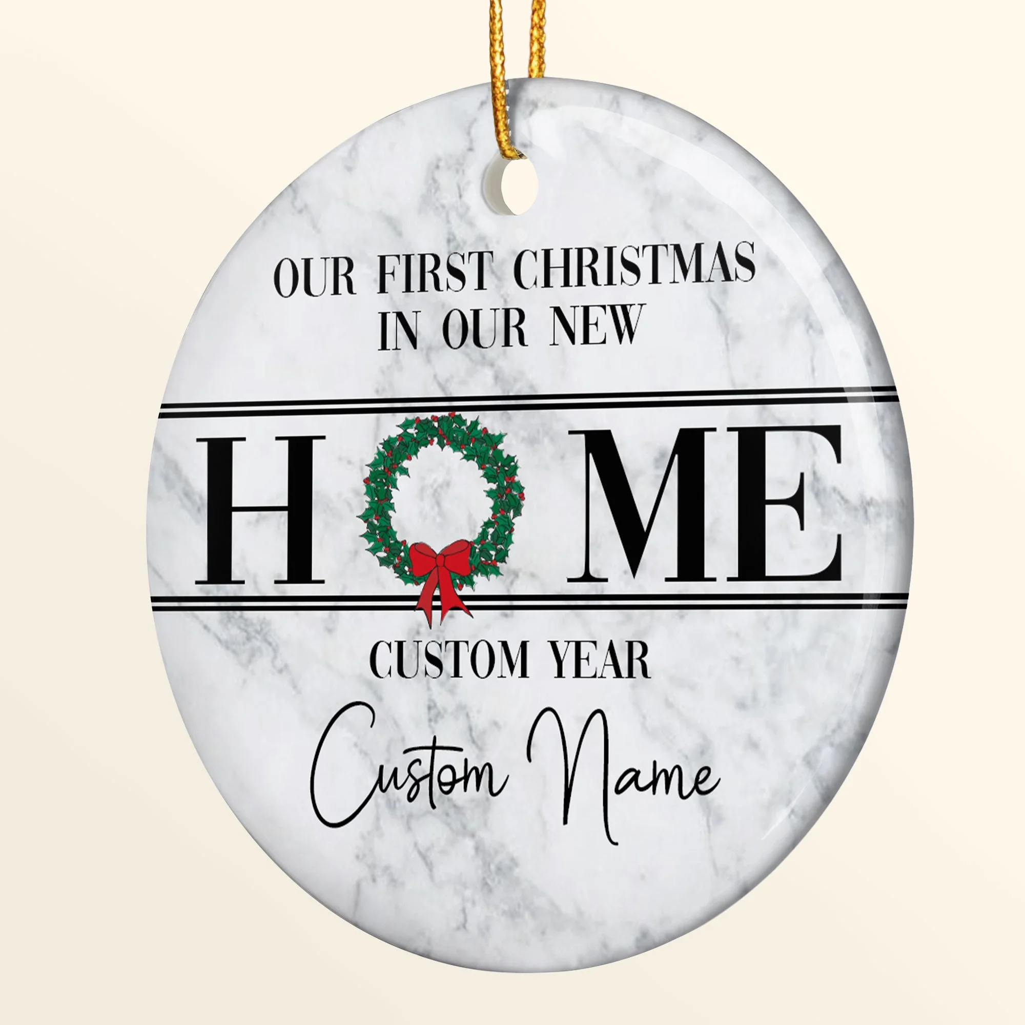 Our First Christmas In Our New Home - Personalized Ceramic Ornament - Image 3
