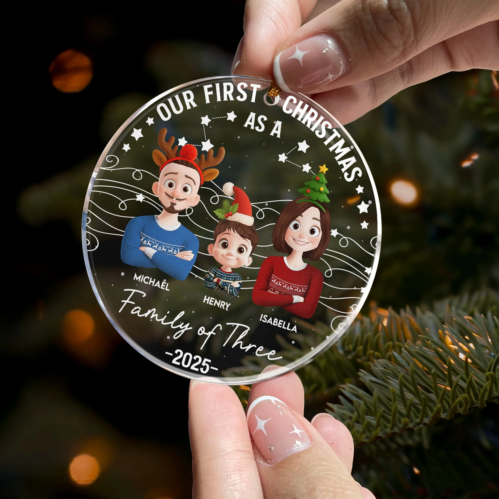 Our First Christmas 2025 - New Version - Personalized Acrylic Ornament - Image 2