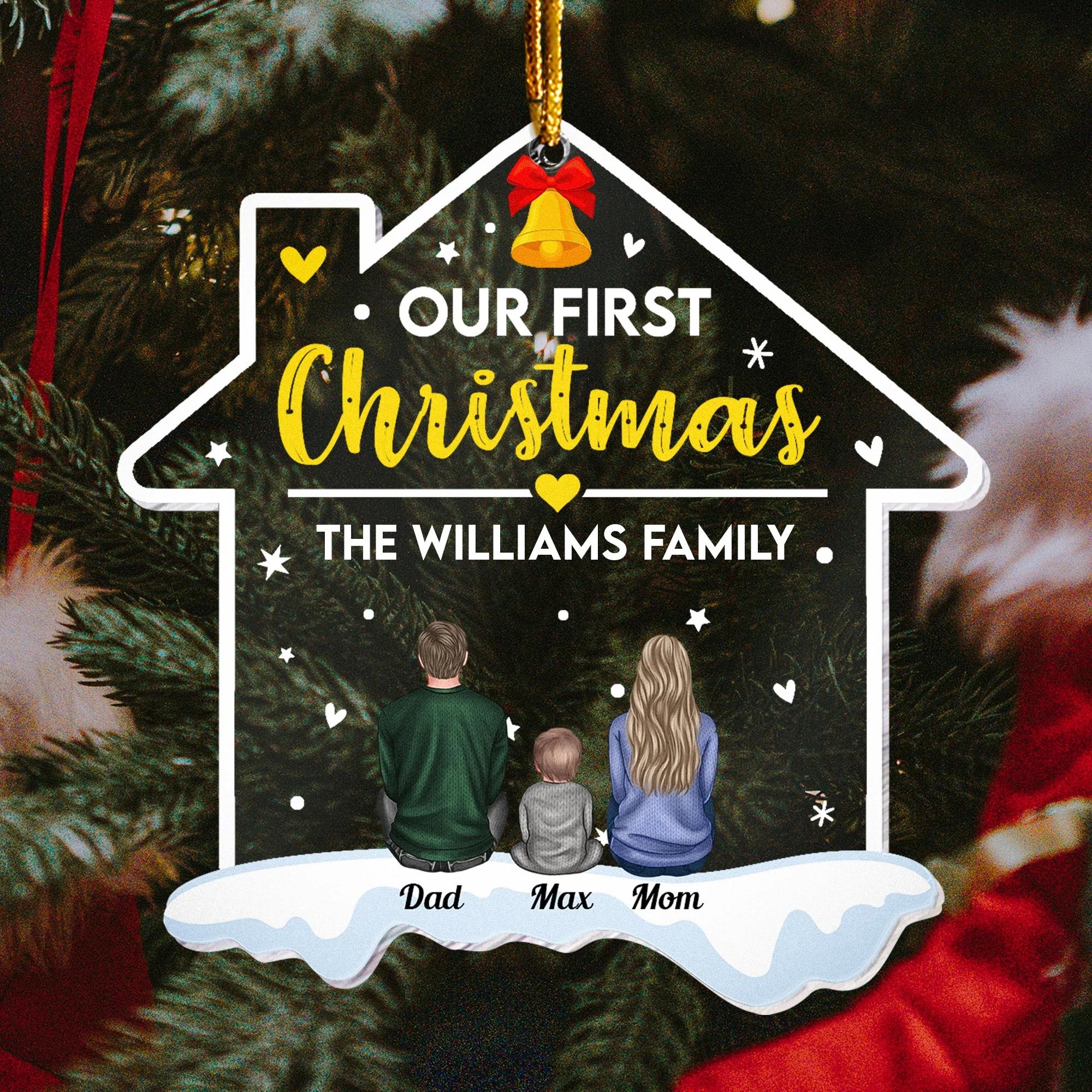 Our First Christmas - Personalized Custom Shaped Acrylic Ornament - Image 2