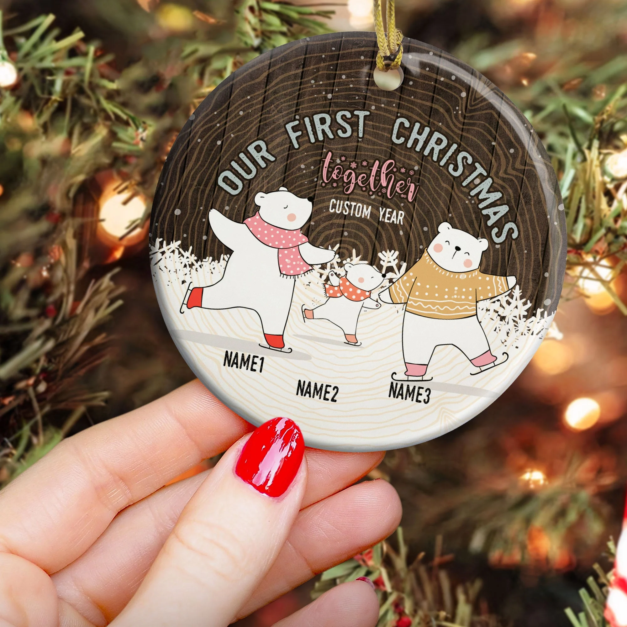 Our First Christmas Together - Personalized Ceramic Ornament - Christmas Gift For Friends And Family - Image 3