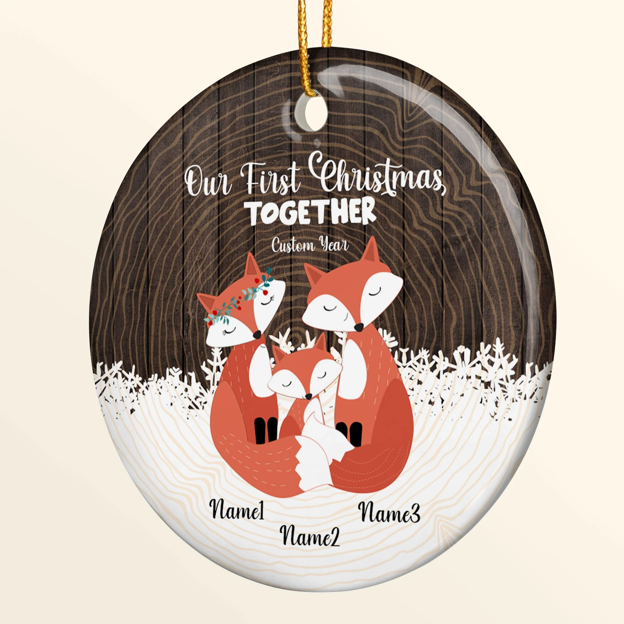 Our First Christmas Together - Personalized Ceramic Ornament - Christmas Gift For Friends And Family - Image 2
