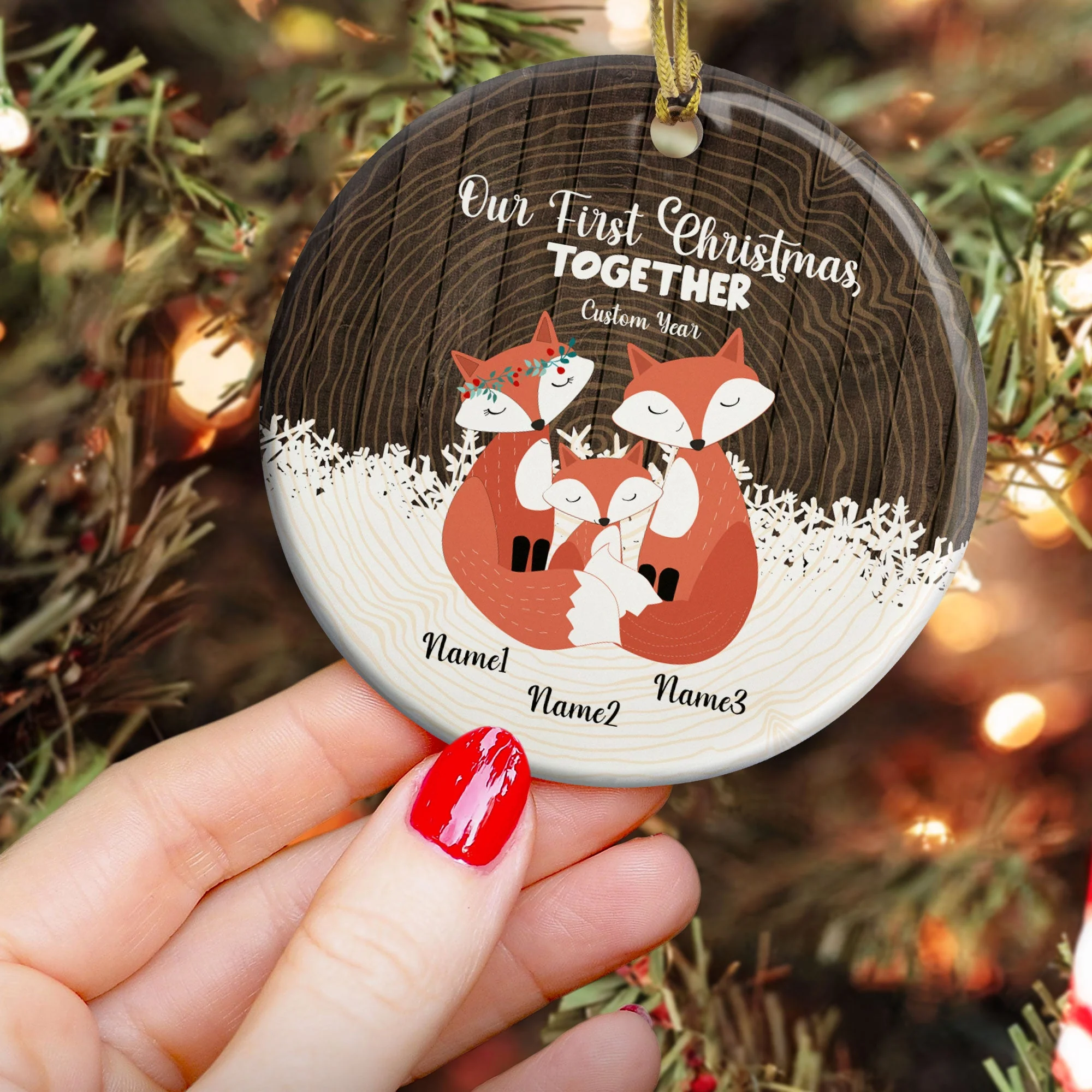 Our First Christmas Together - Personalized Ceramic Ornament - Christmas Gift For Friends And Family - Image 3