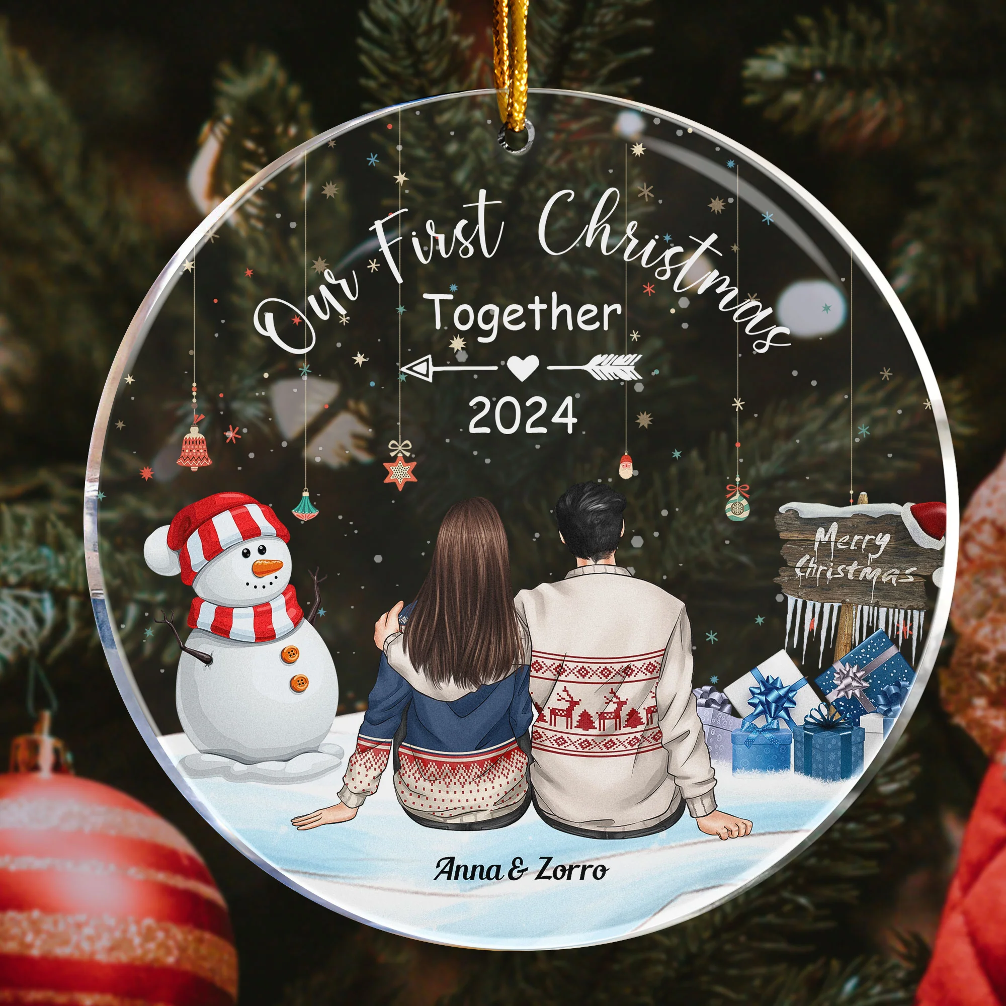 Our First Christmas Together - Personalized First Christmas Ornament - Image 3