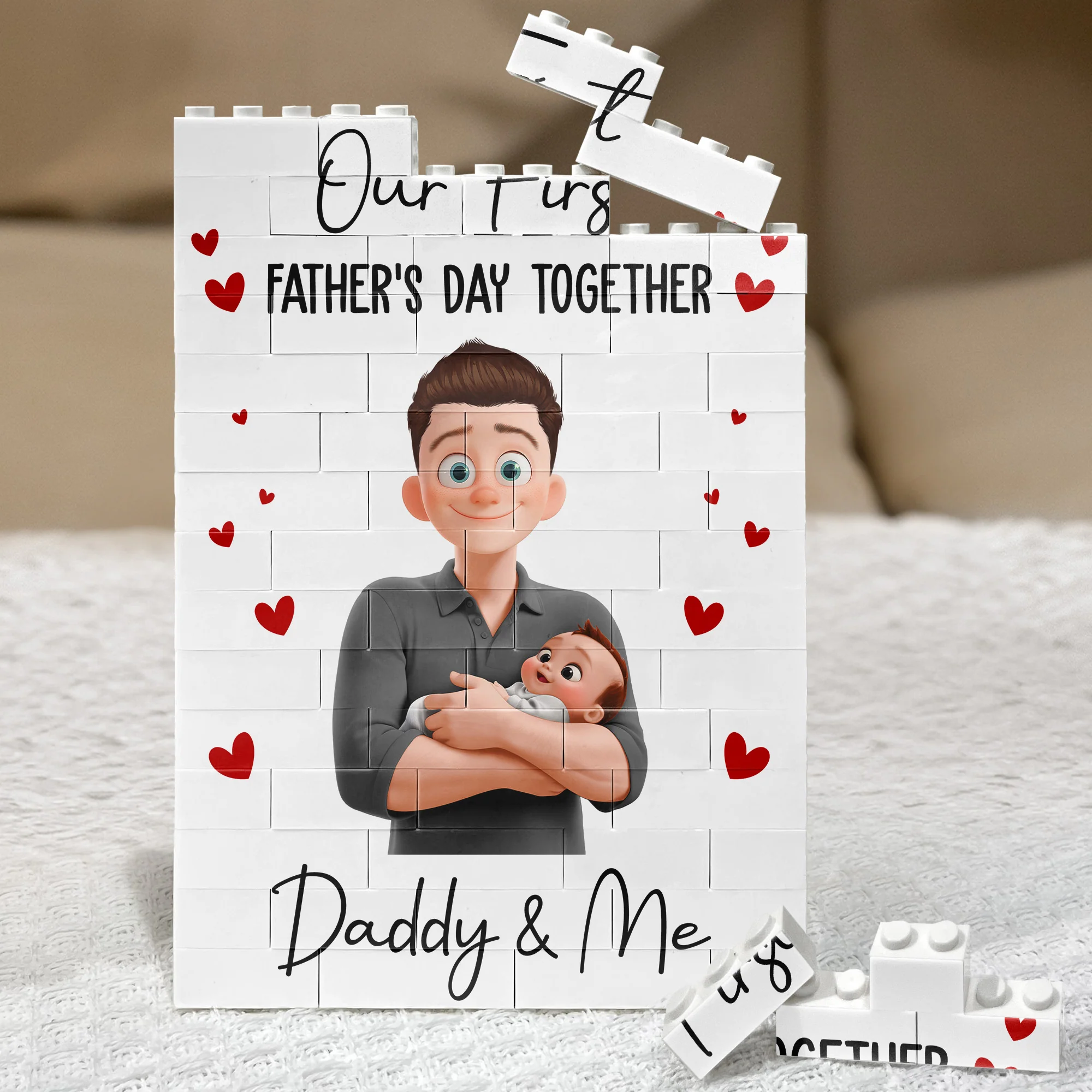 Our First Father's Day Together - Personalized Building Brick - Image 2