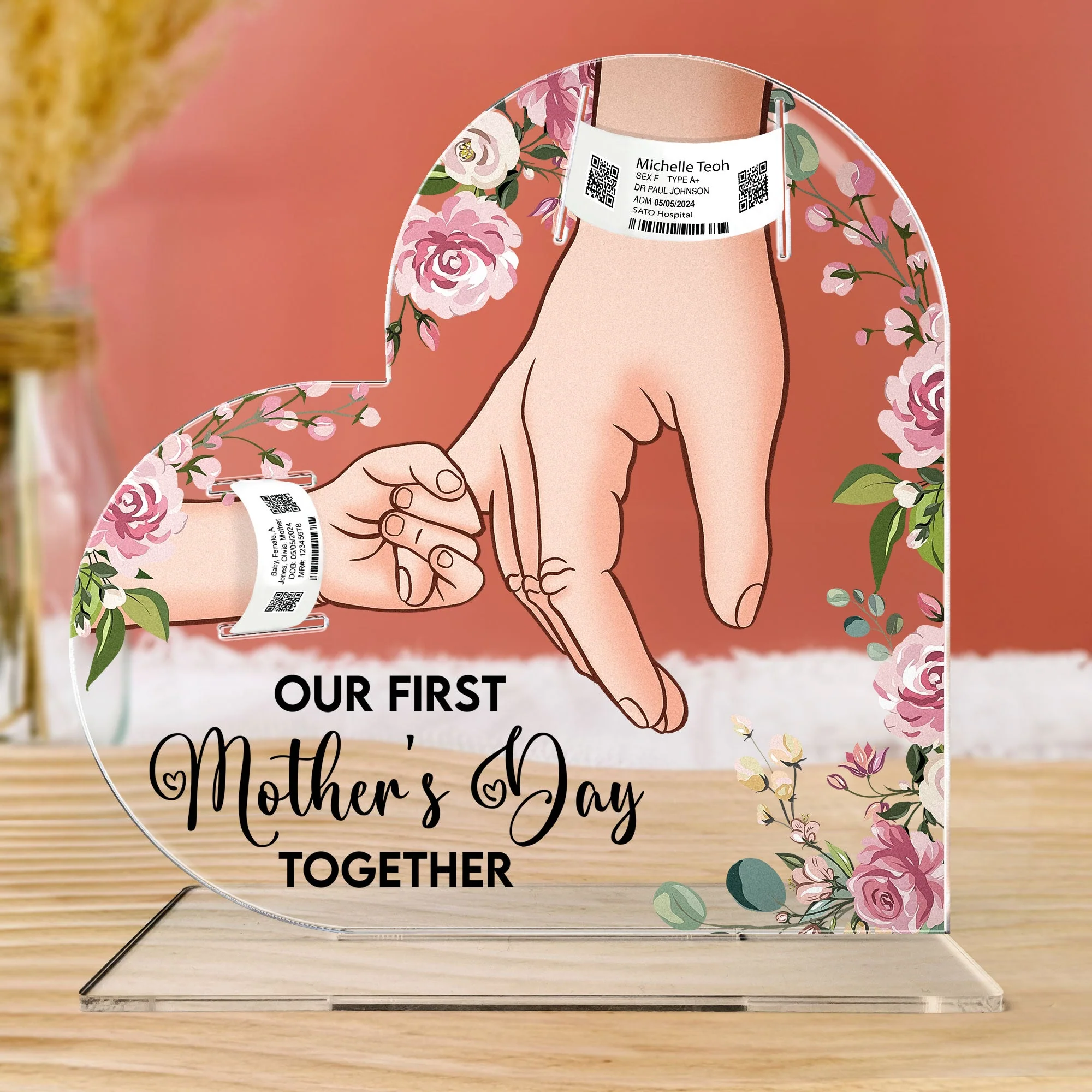 Our First Mother's Day Together - Personalized Acrylic Plaque - Image 3