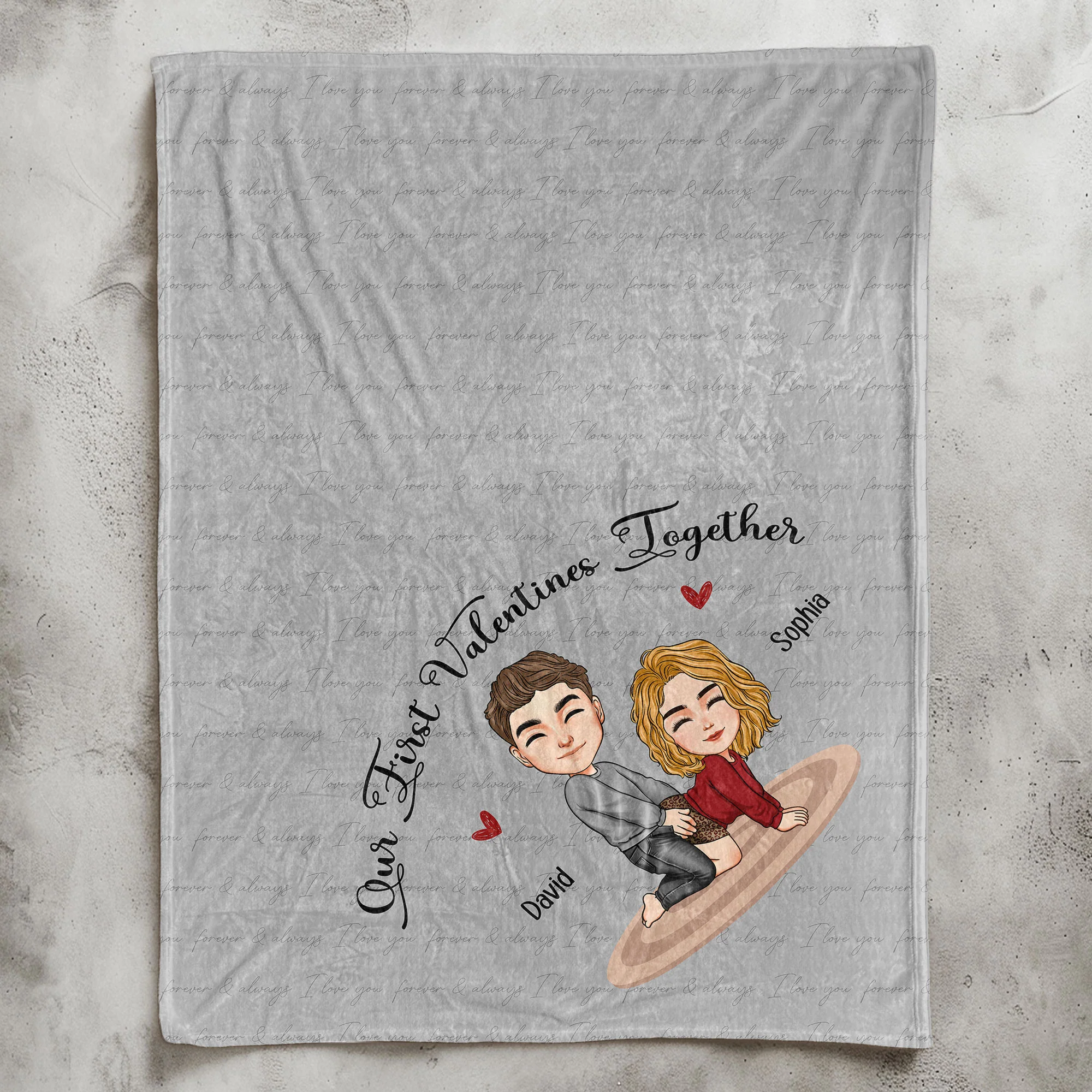 Our First Valentines Together Naughty Couple - Personalized Blanket - Image 6