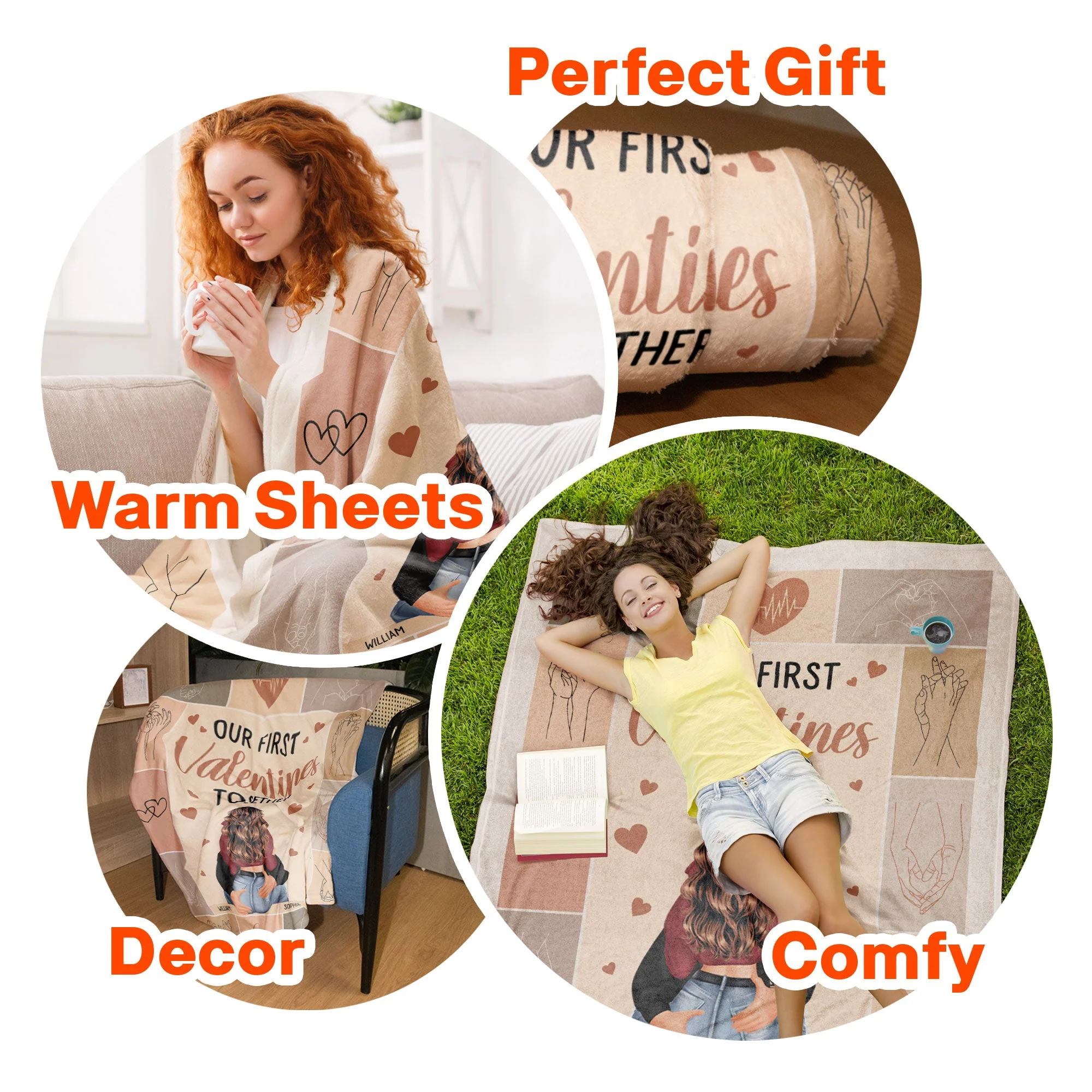 Our First Valentines Together - Personalized Blanket - Image 8