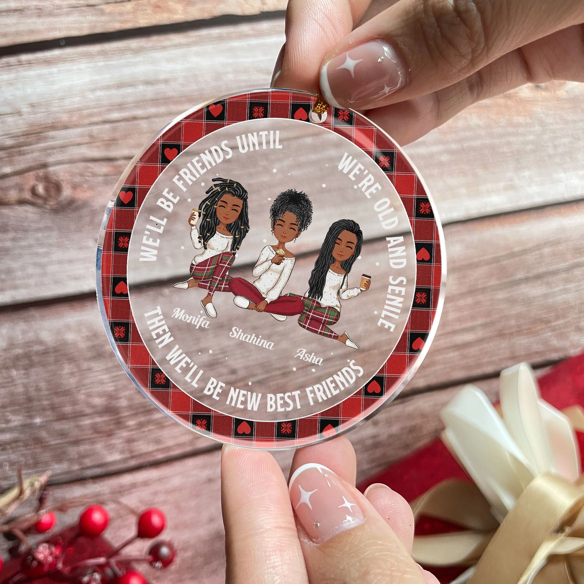 Our Friendship Is Endless Ver 2 - Personalized Acrylic Ornament - Image 2