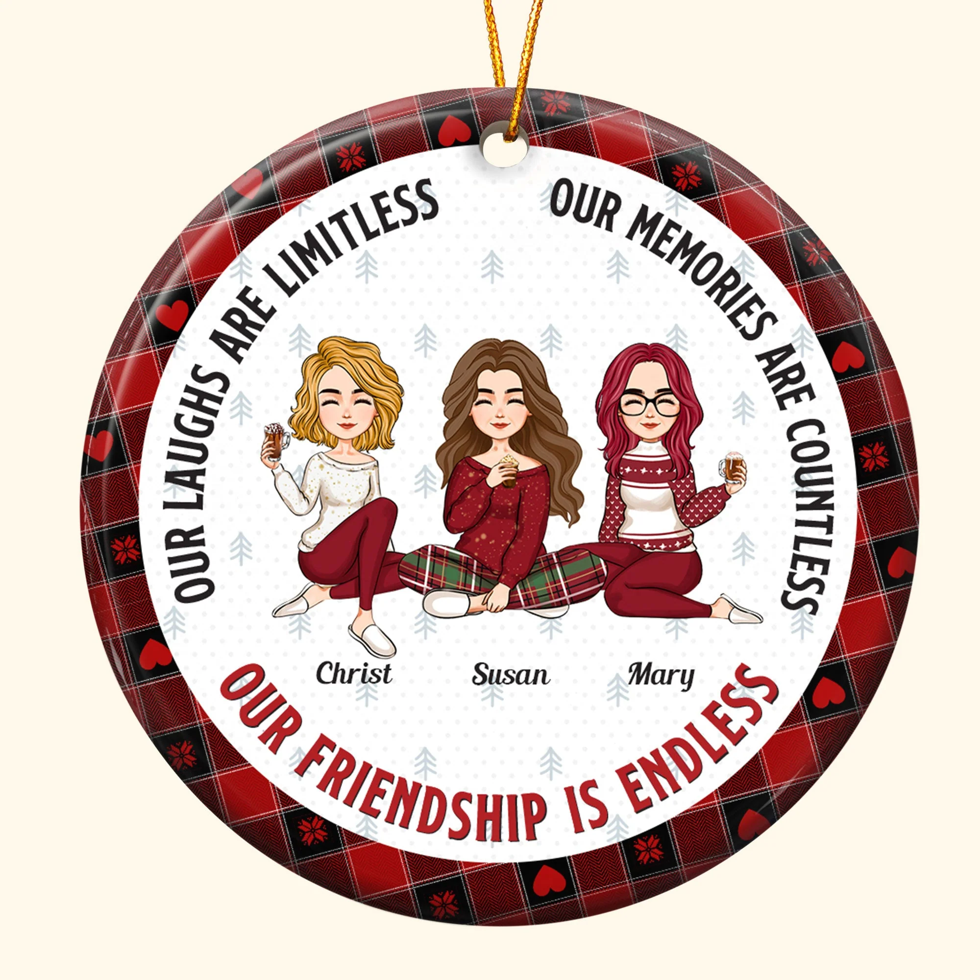 Our Friendship Is Endless Ver 2 - Personalized Ceramic Ornament - Image 4