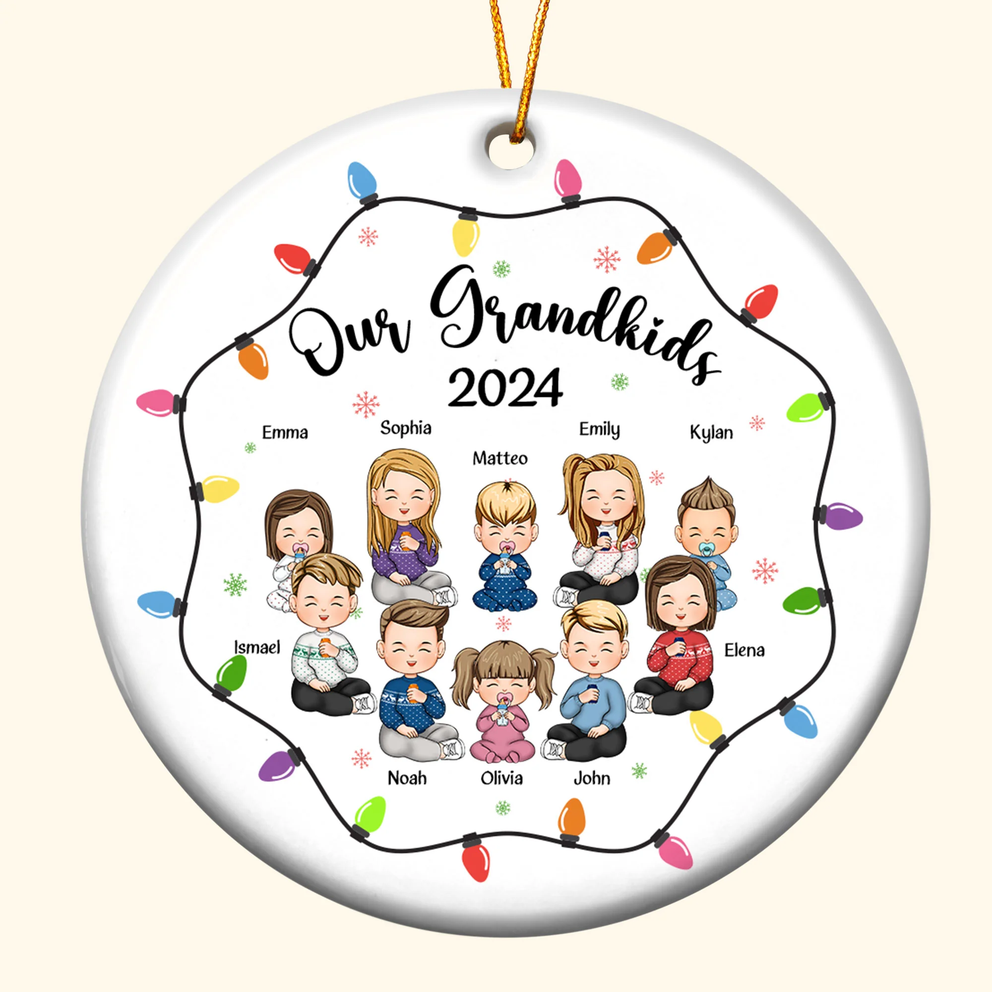 Our Grandkids - Personalized Ceramic Ornament - Image 4
