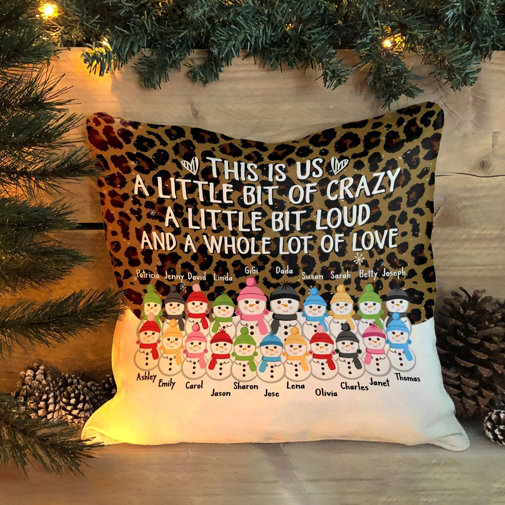 Our Greatest Blessings - Personalized Pillow (Insert Included) - Christmas Gift For Grandma, Grandpa, Grandparents - Snowman Family - Image 8