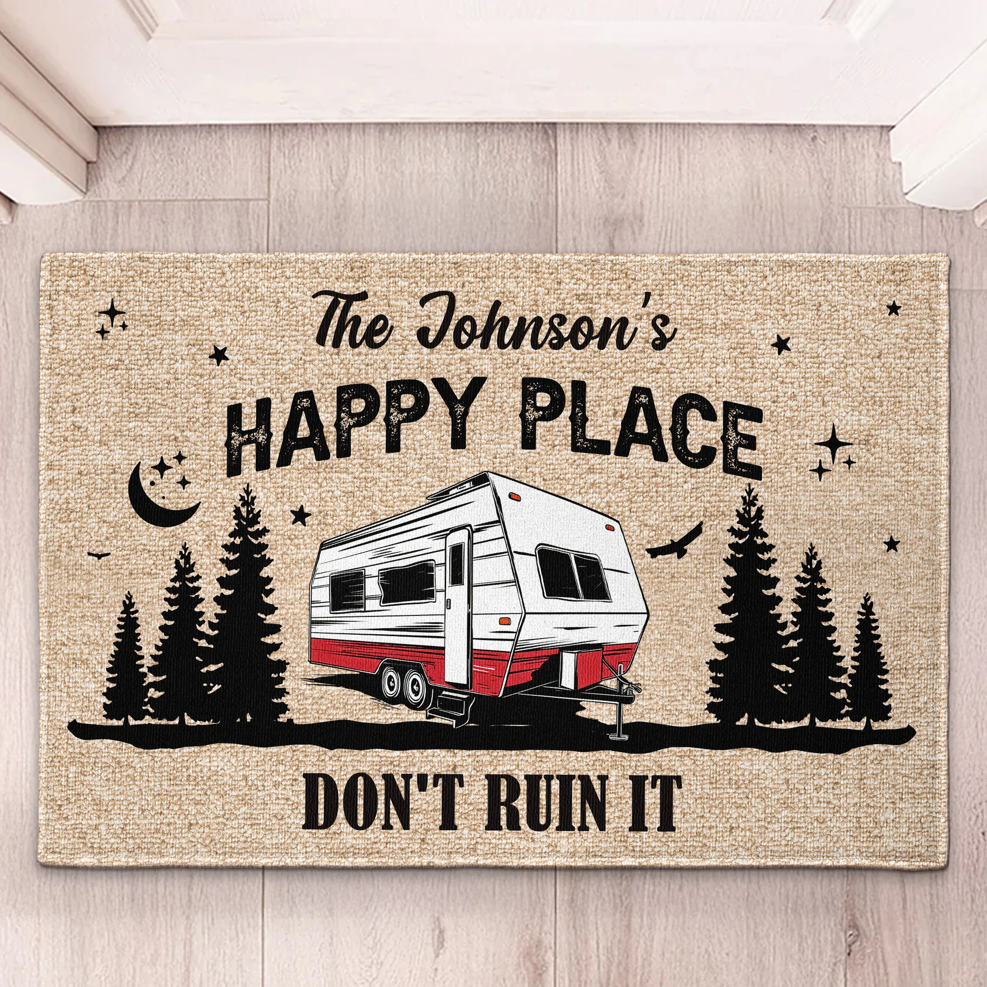 Our Happy Place, Don't Ruin It - Personalized Doormat - Image 2