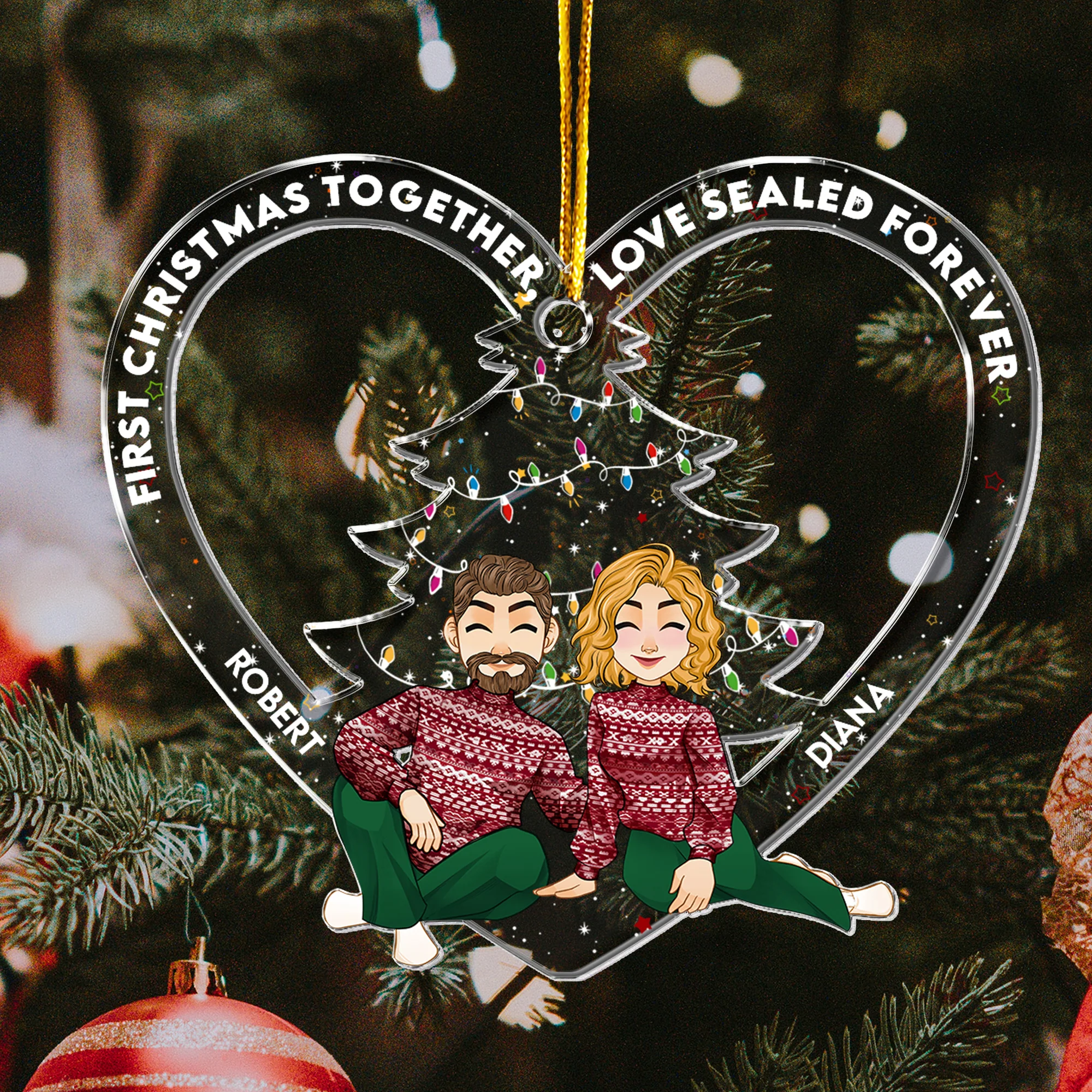 Our Hearts Become One - Personalized Acrylic Ornament - Image 4
