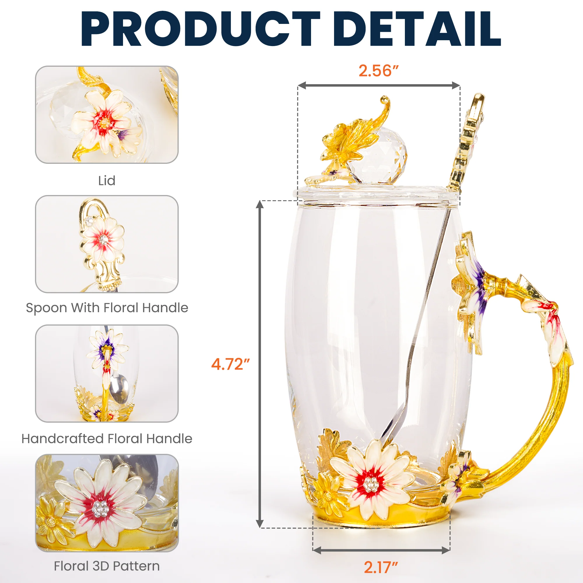 Our Lady Of Fatima Virgin Mary - Personalized Enamel Flower Tea Cup - Image 5