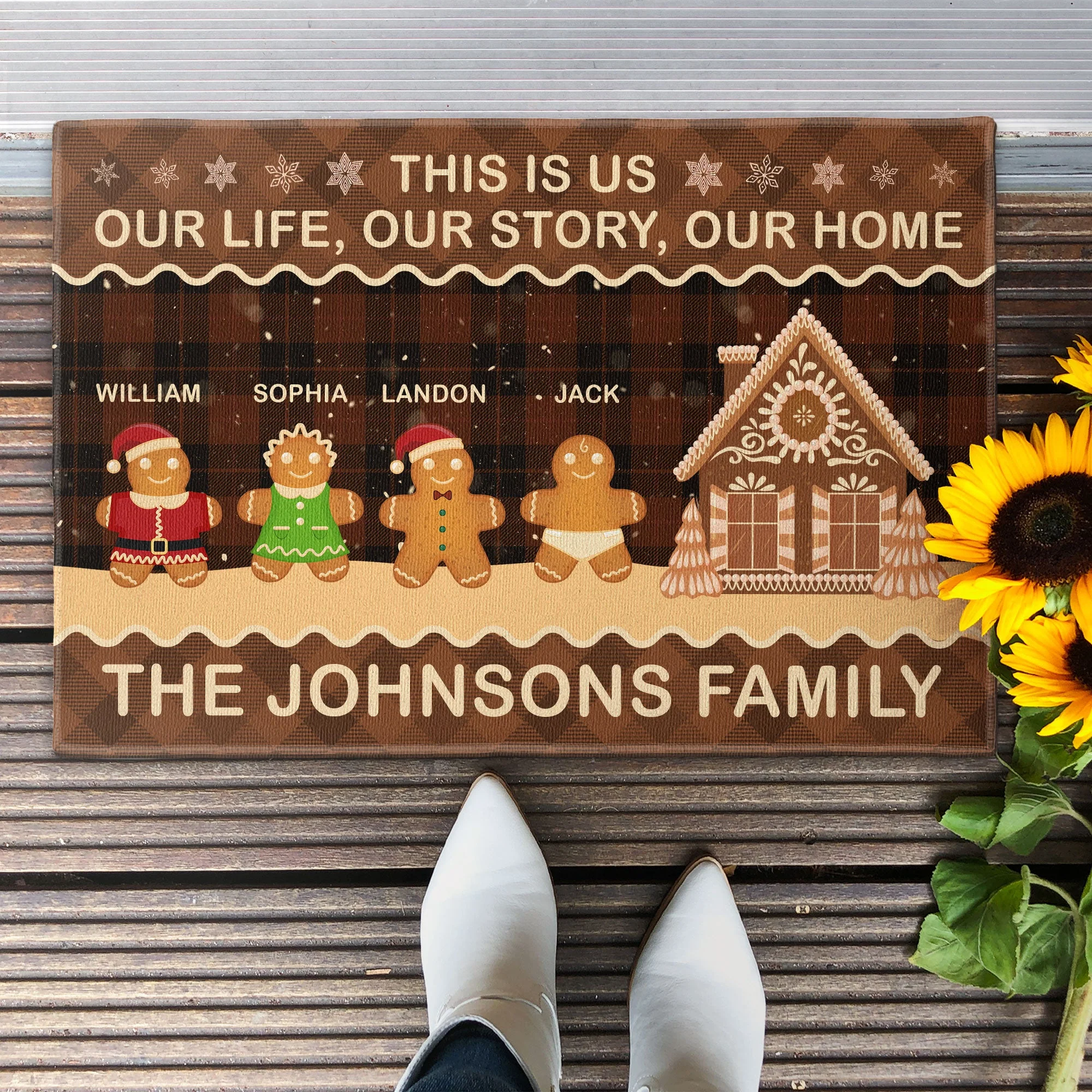 Our Life, Our Story, Our Home - Personalized Doormat - Christmas, Loving Gift For Family Member, Dad, Mom, Sisters, Brothers - Image 2