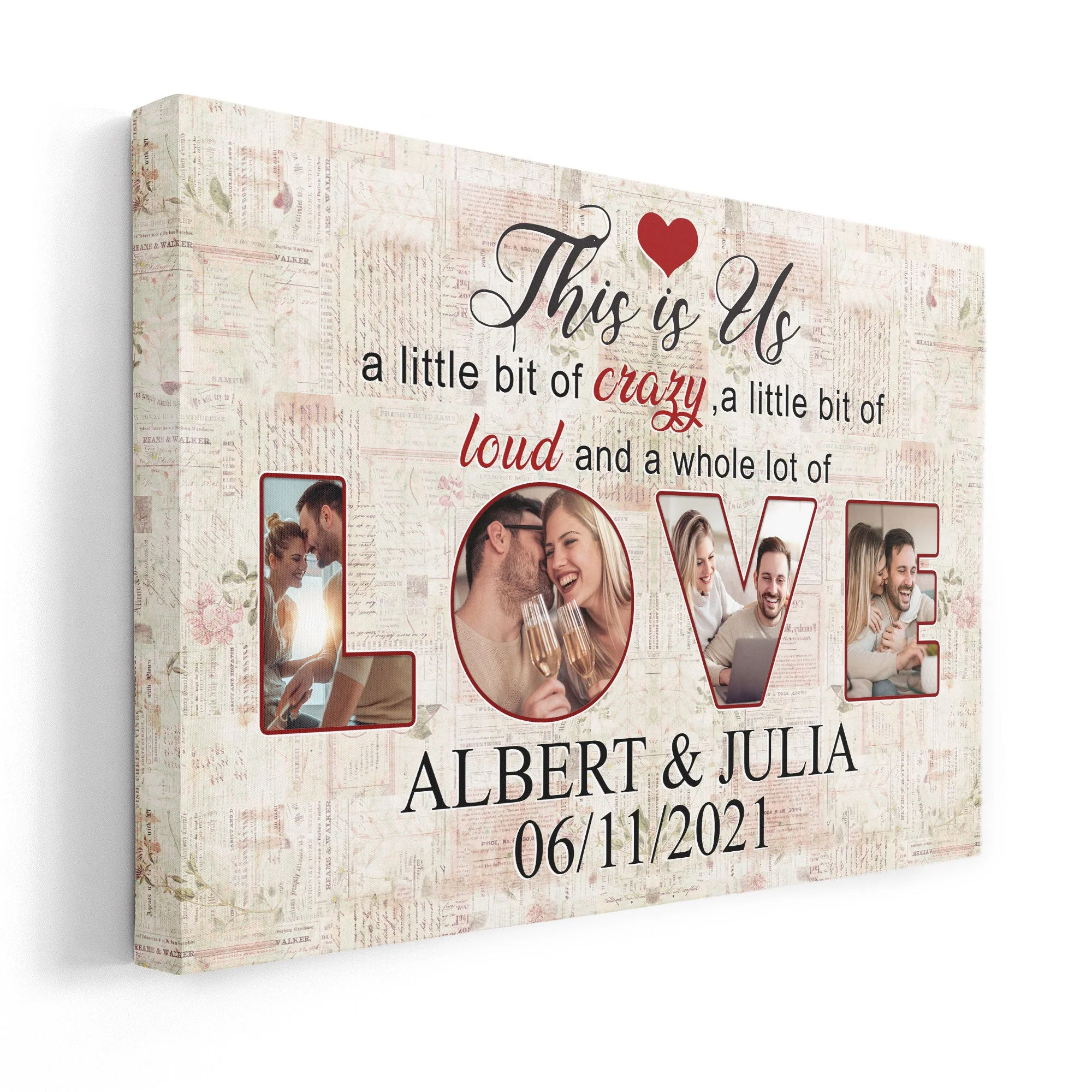 Our Love Photo Collage - Personalized Wrapped Canvas - Anniversary, Valentine's Day Gift For Spouse, Husband, Wife, Lovers, Girlfriend, Boyfriend - Image 2