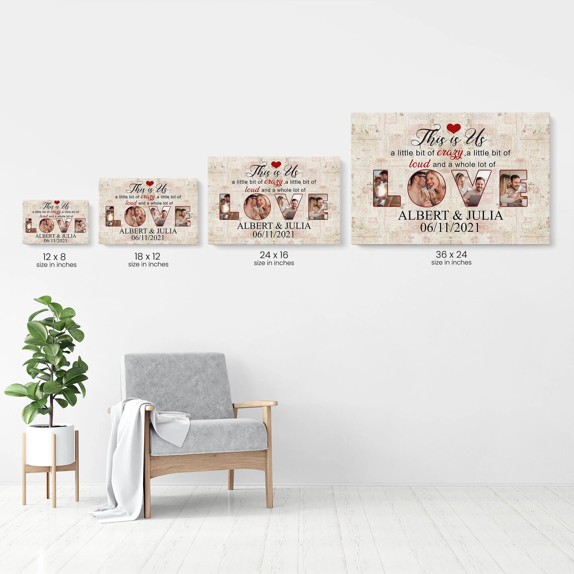 Our Love Photo Collage - Personalized Wrapped Canvas - Anniversary, Valentine's Day Gift For Spouse, Husband, Wife, Lovers, Girlfriend, Boyfriend - Image 4